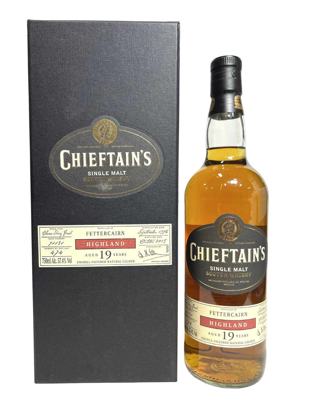 Chieftain's Fettercairn 19-year 2015 -bottle front