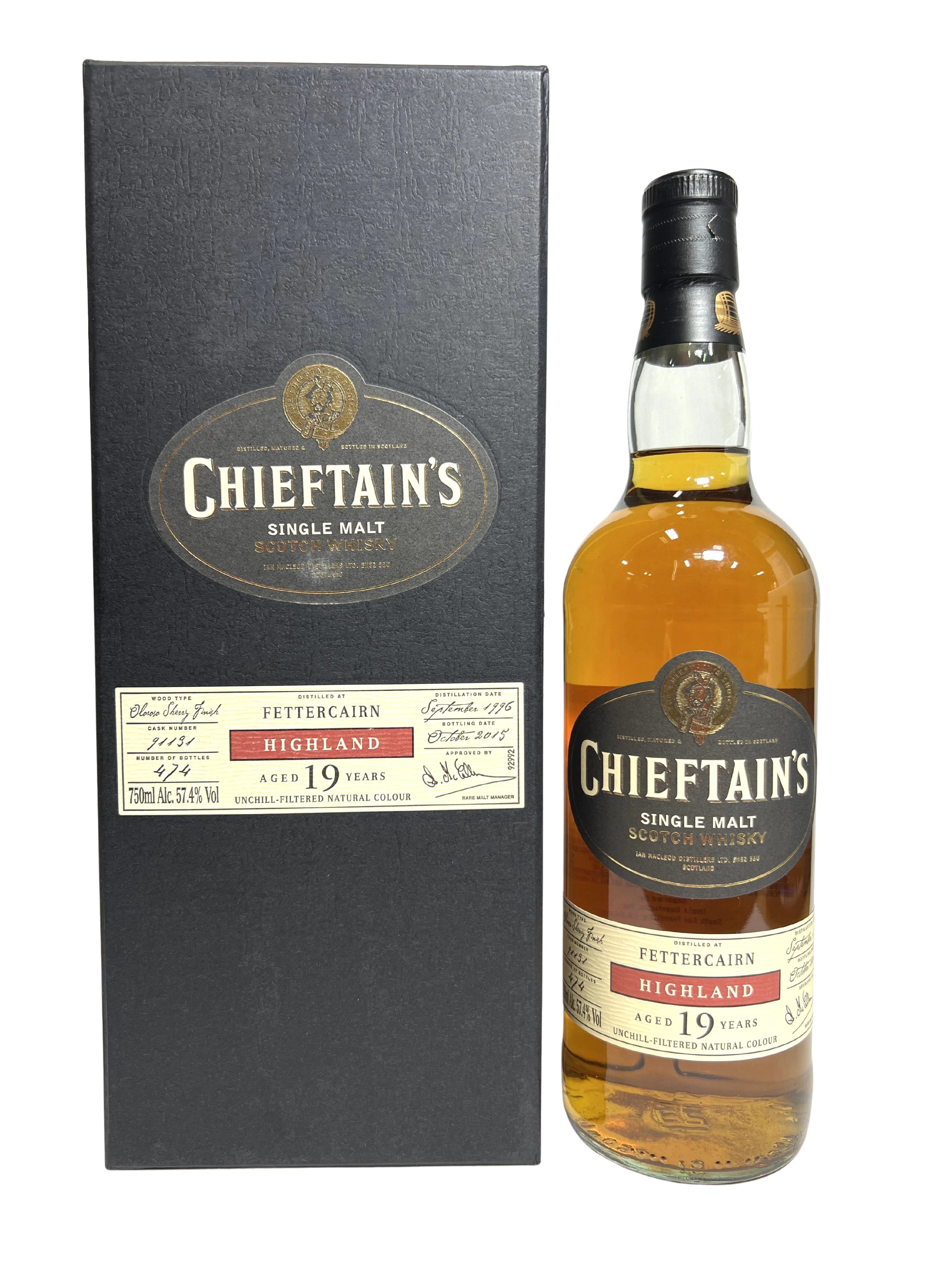 Chieftain's Fettercairn 19-year 2015 -bottle front