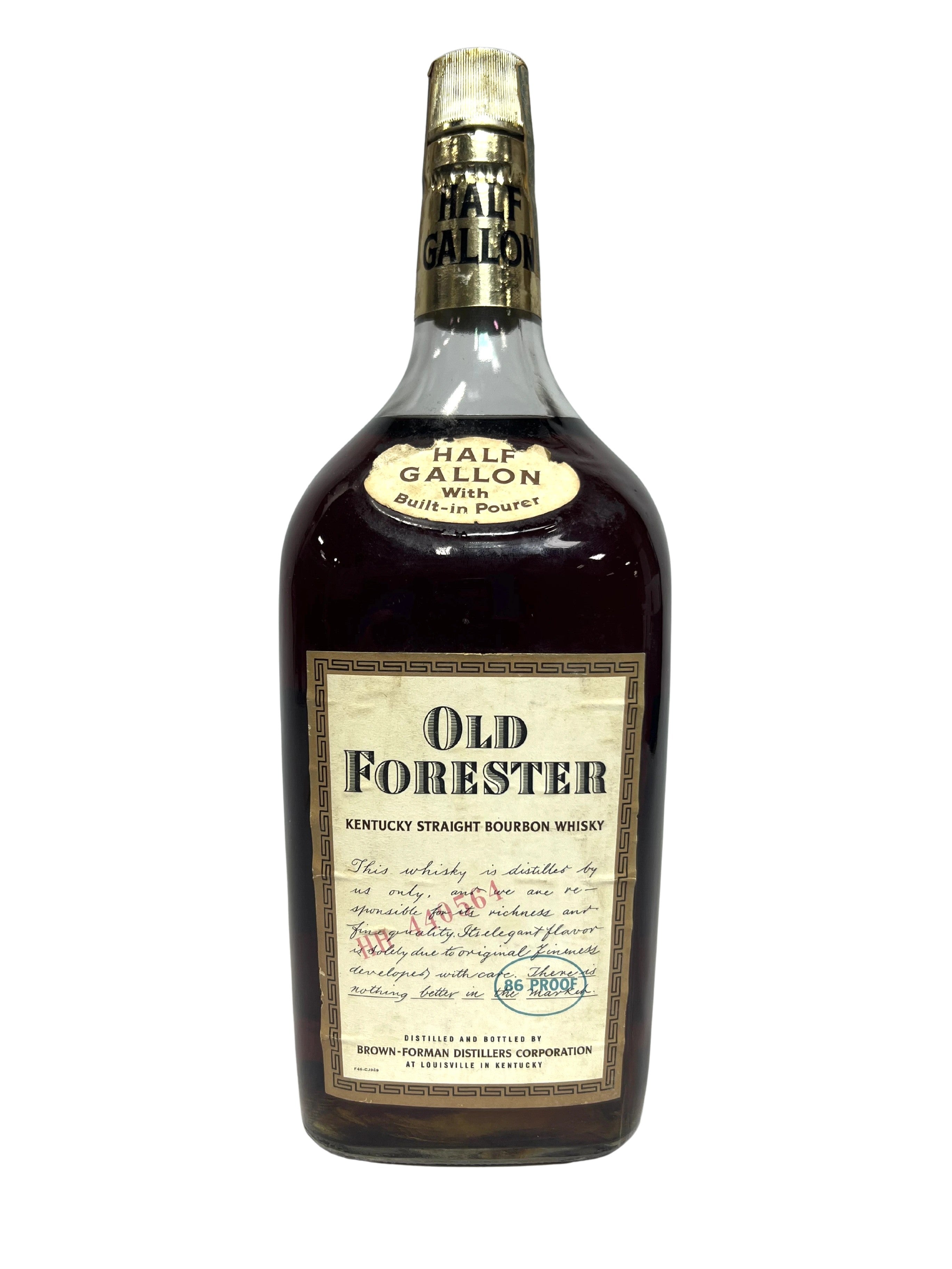 Old Forester 1978 Half Gallon -bottle front