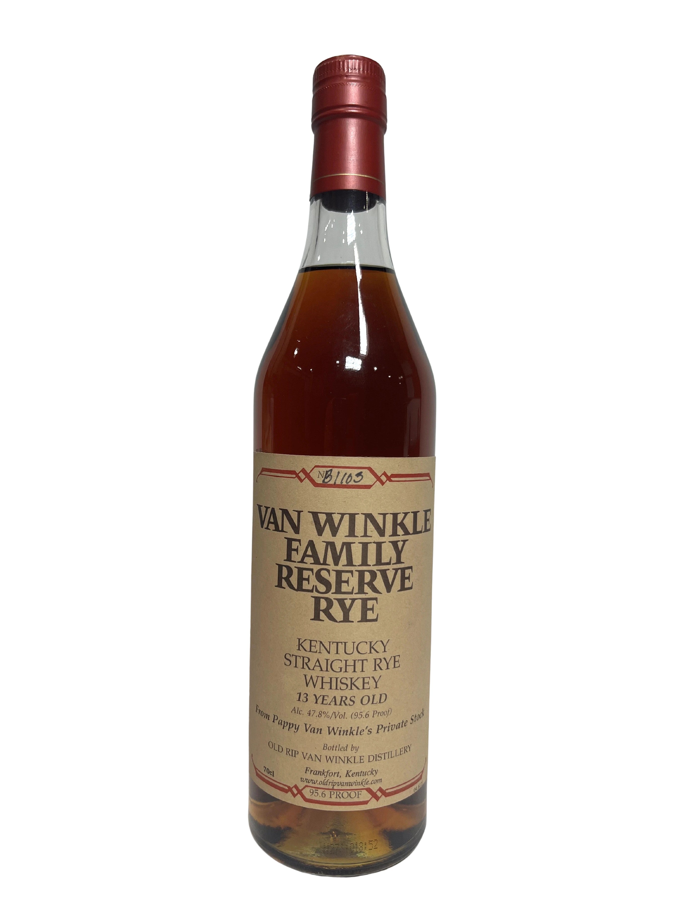 Van Winkle Family Reserve Rye 2010 (19 year) -bottle front
