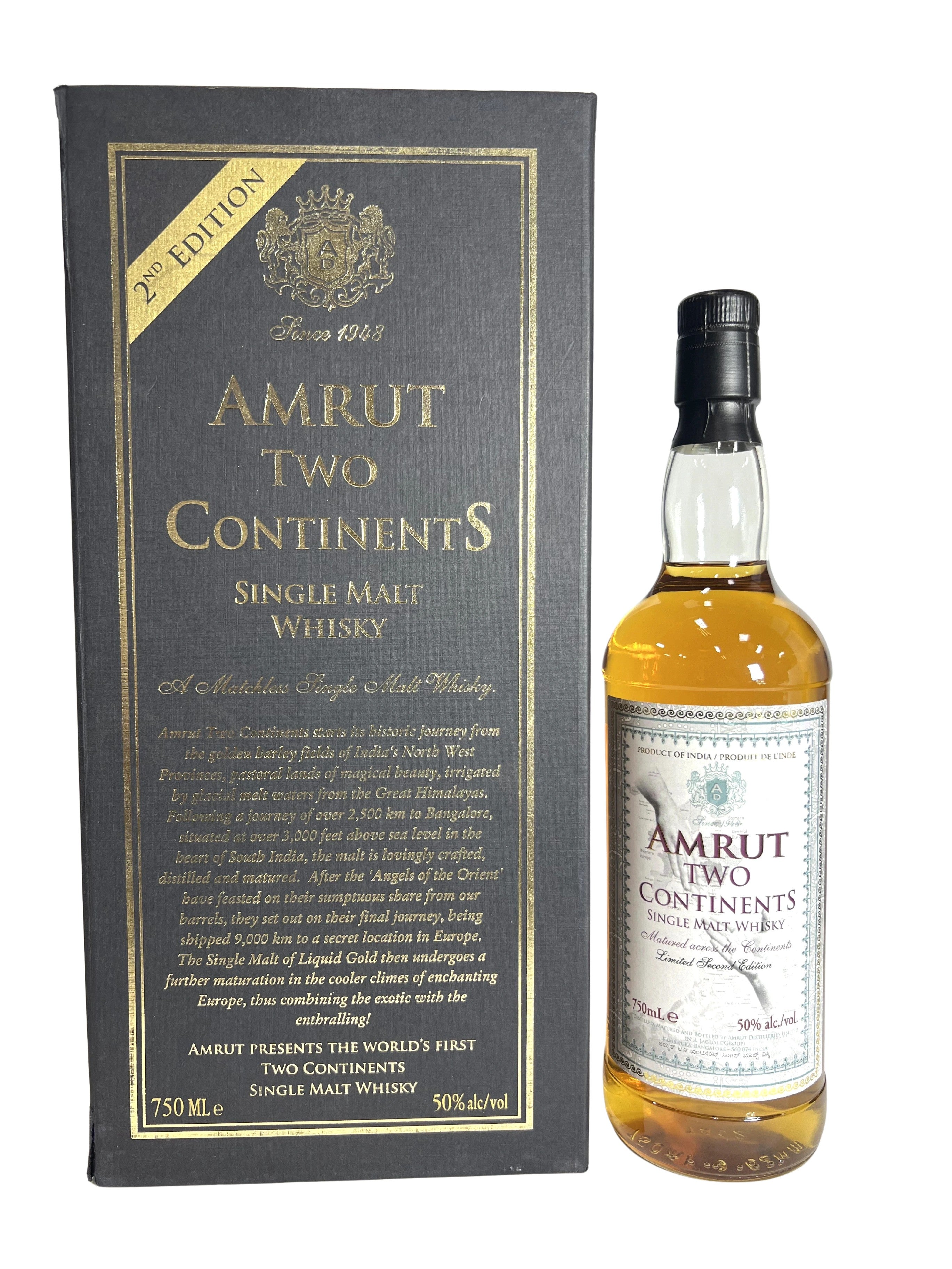 Amrut Two Continents Single Malt 2011 -bottle front