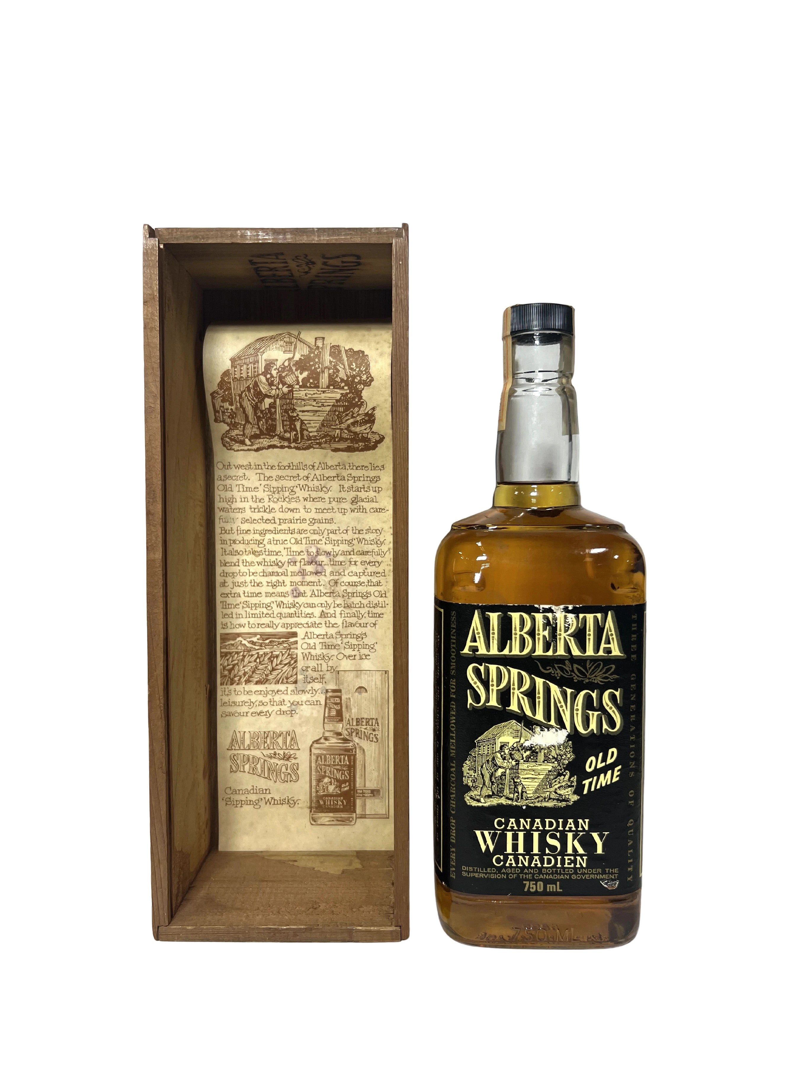 Alberta Springs Old Time Canadian Whisky 1979 -bottle front