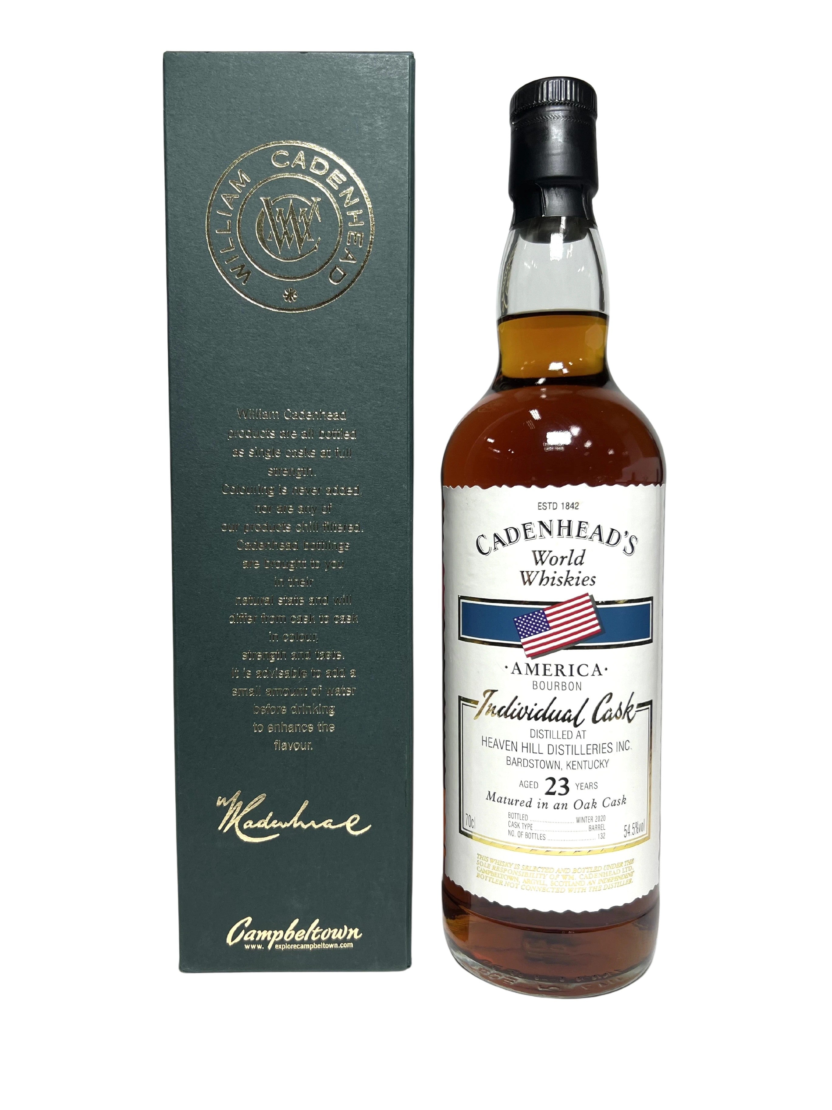 Heaven Hill 23-year Cadenhead's 2020 (pre-fire) -bottle front