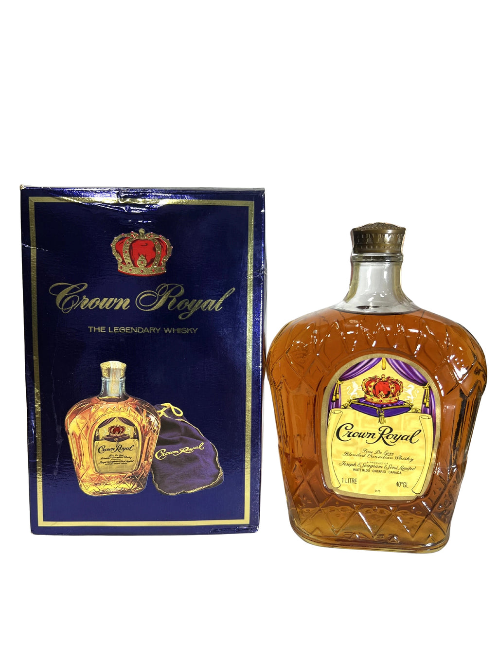 Crown Royal 1979 Liter with bag and box -bottle front