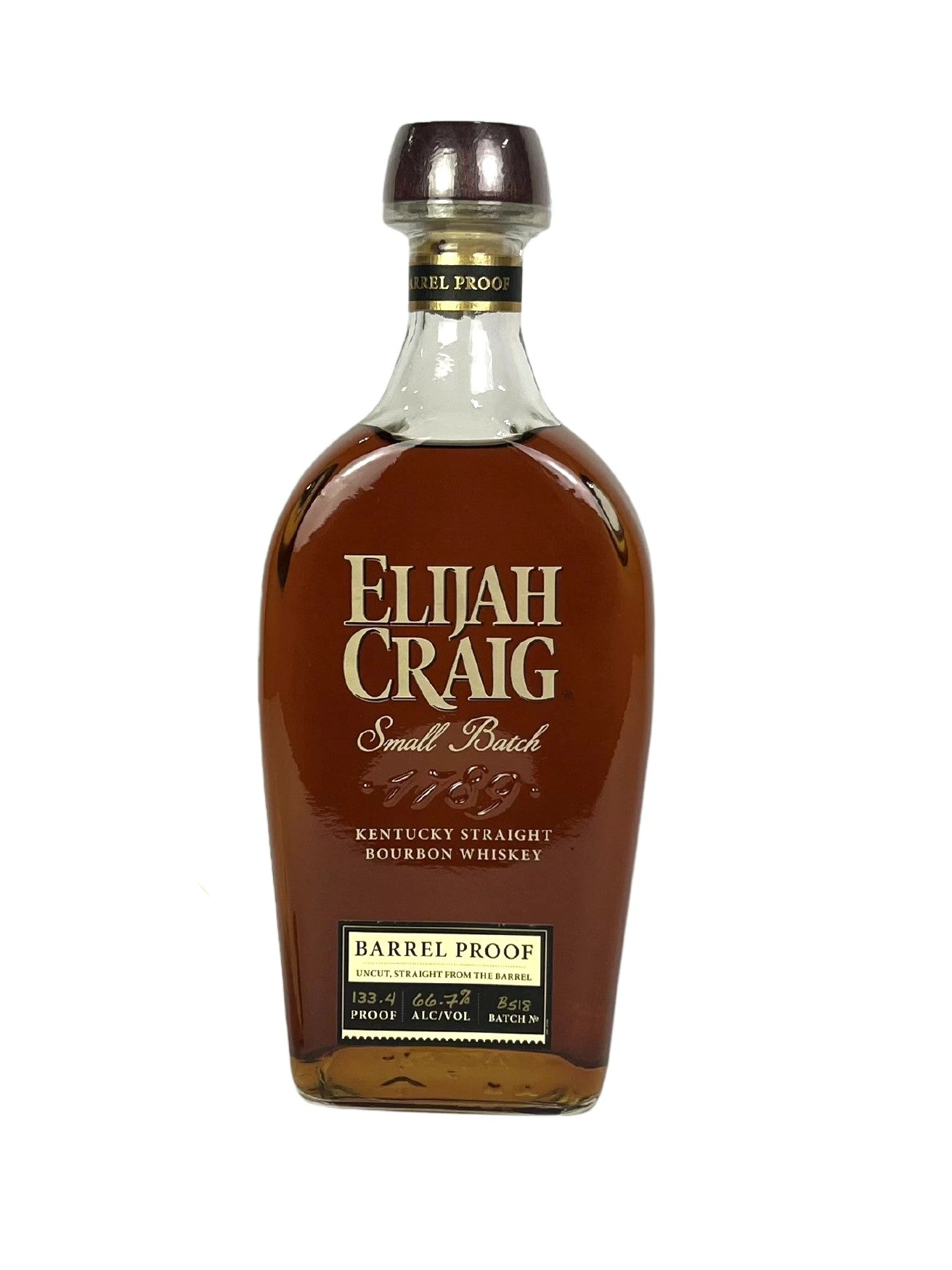 Elijah Craig Barrel Proof B518 -bottle back