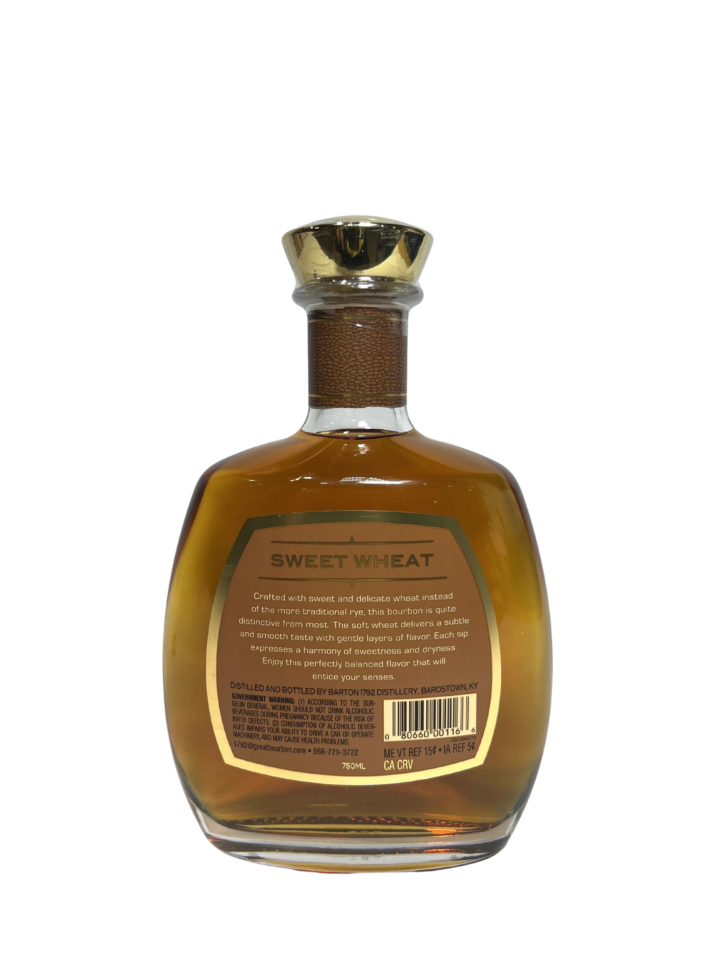 1792 Sweet Wheat Kentucky Straight Bourbon Whiskey -bottle back
