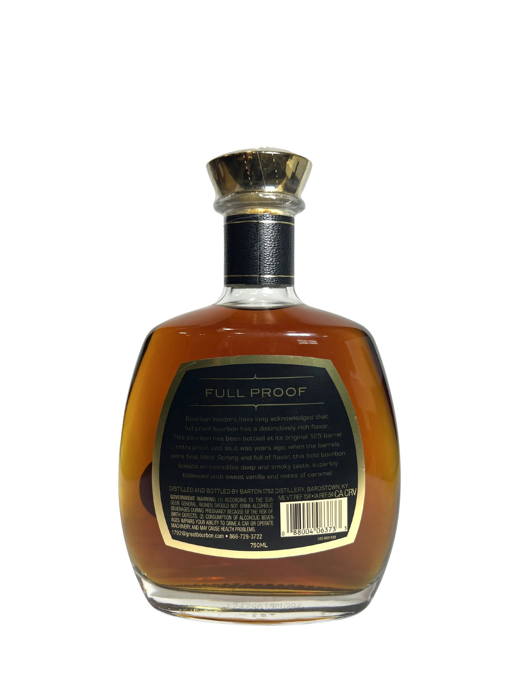 1792 Full Proof Kentucky Straight Bourbon Whiskey -bottle back