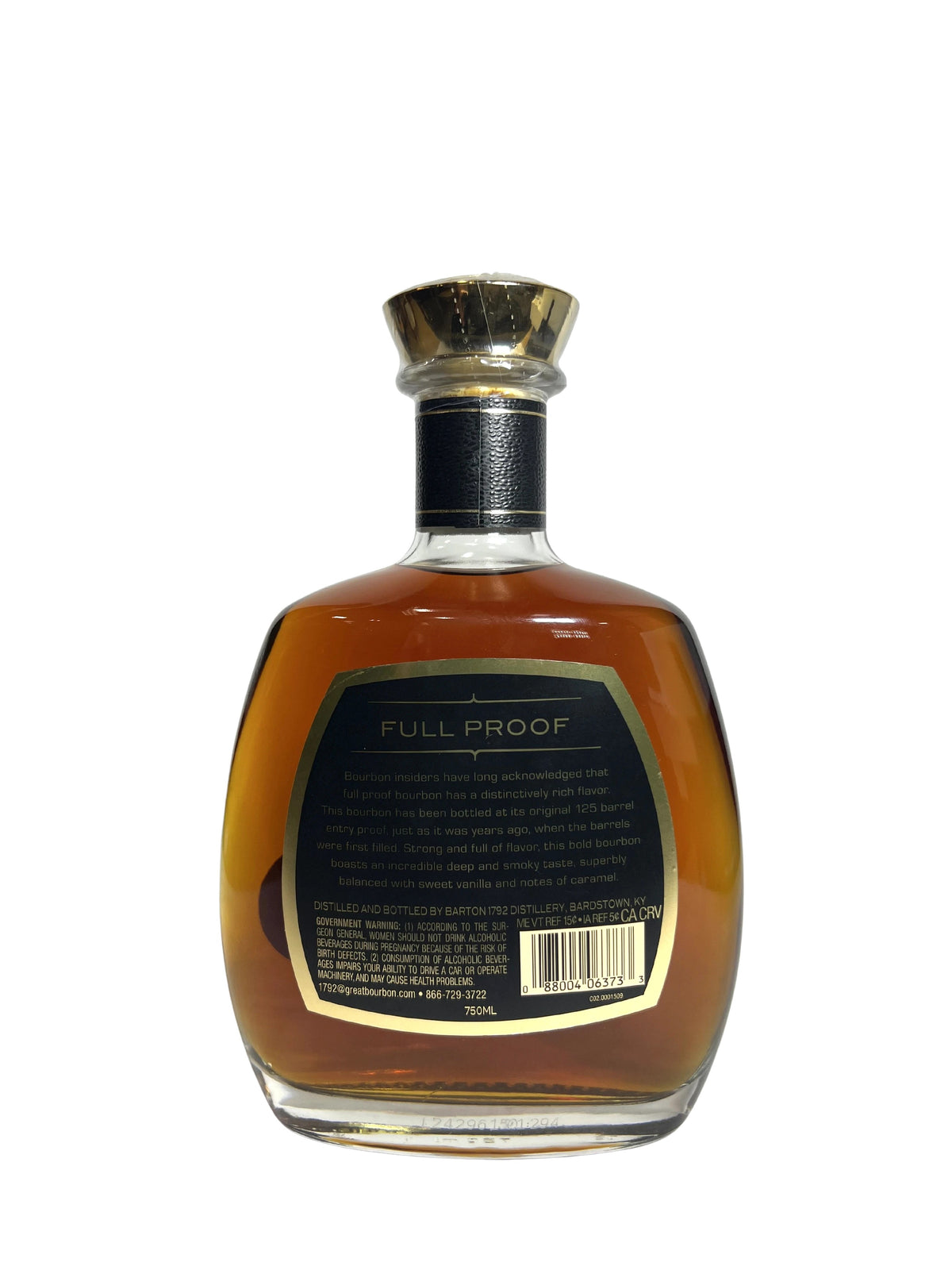 1792 Full Proof Kentucky Straight Bourbon Whiskey -bottle back