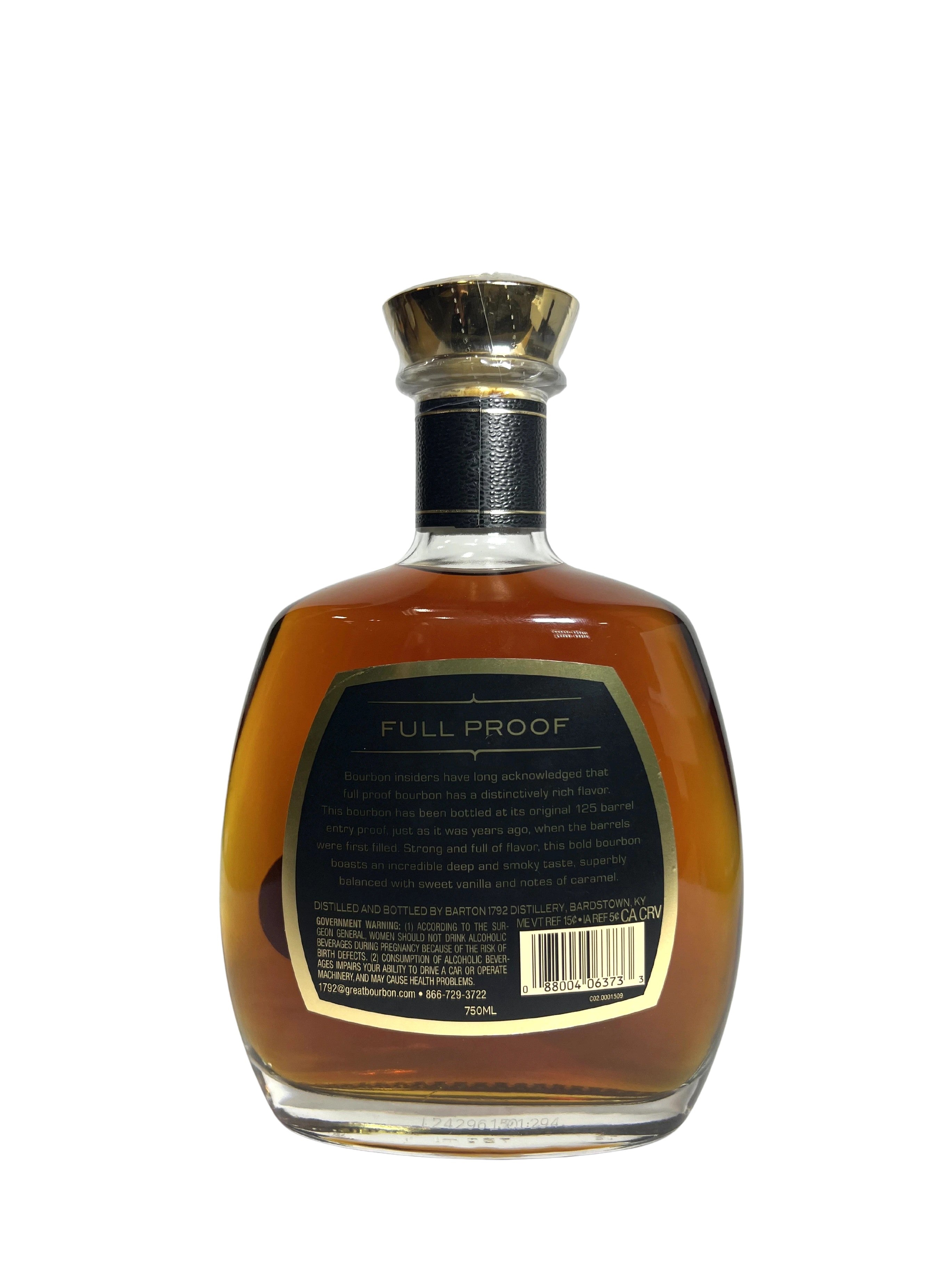 1792 Full Proof Kentucky Straight Bourbon Whiskey -bottle back