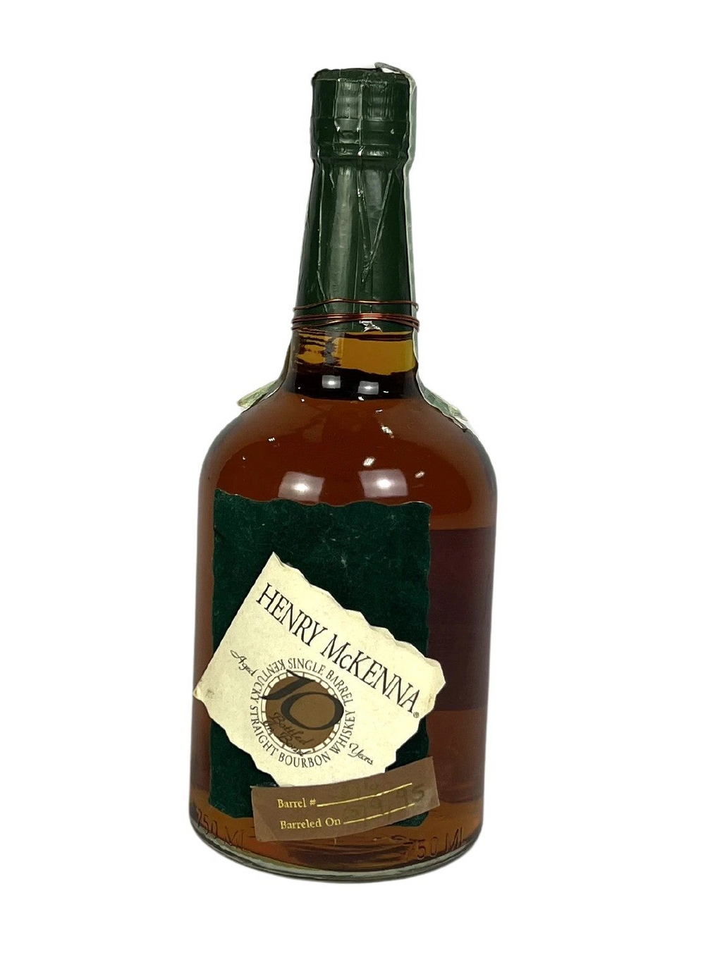 Henry McKenna 10-year BIB 1986 (pre-fire) -bottle back