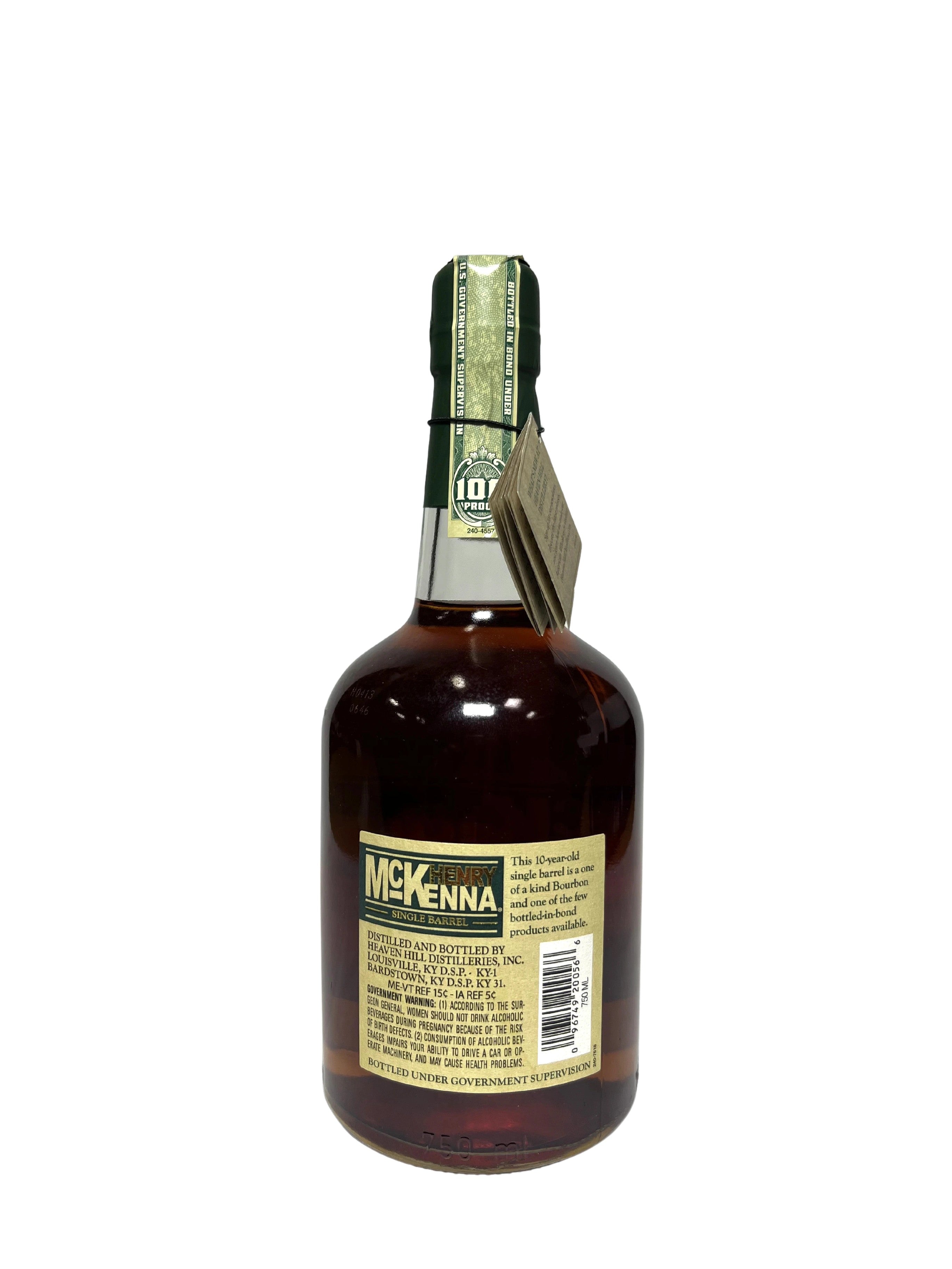 Henry McKenna 10-year BIB 2012 -bottle back