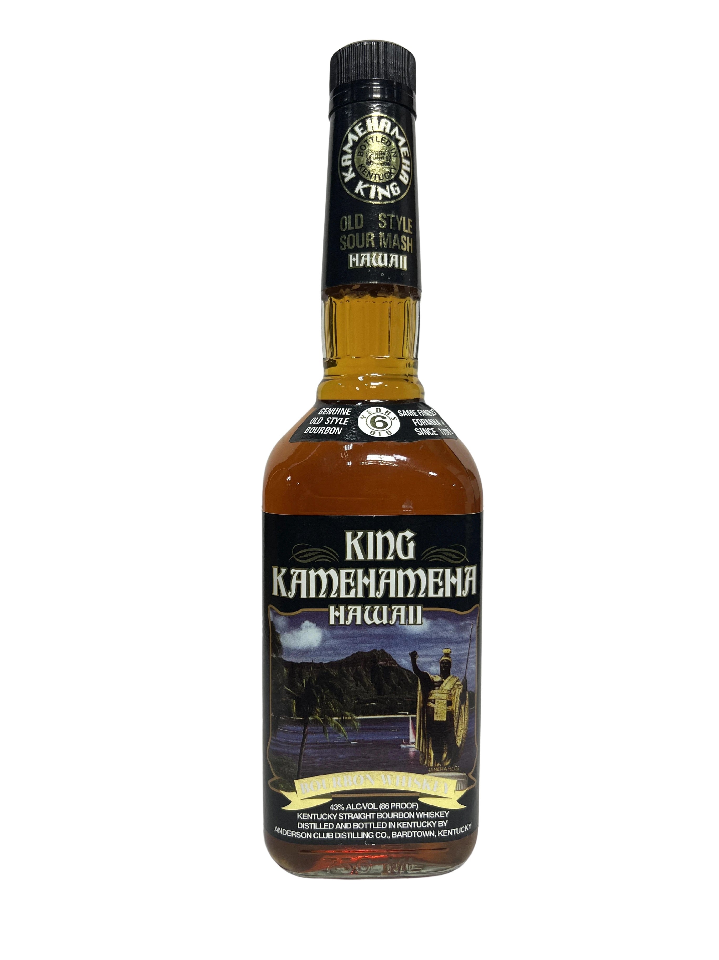 King Kamehameha Hawaii Bourbon Whiskey 2000 -bottle back