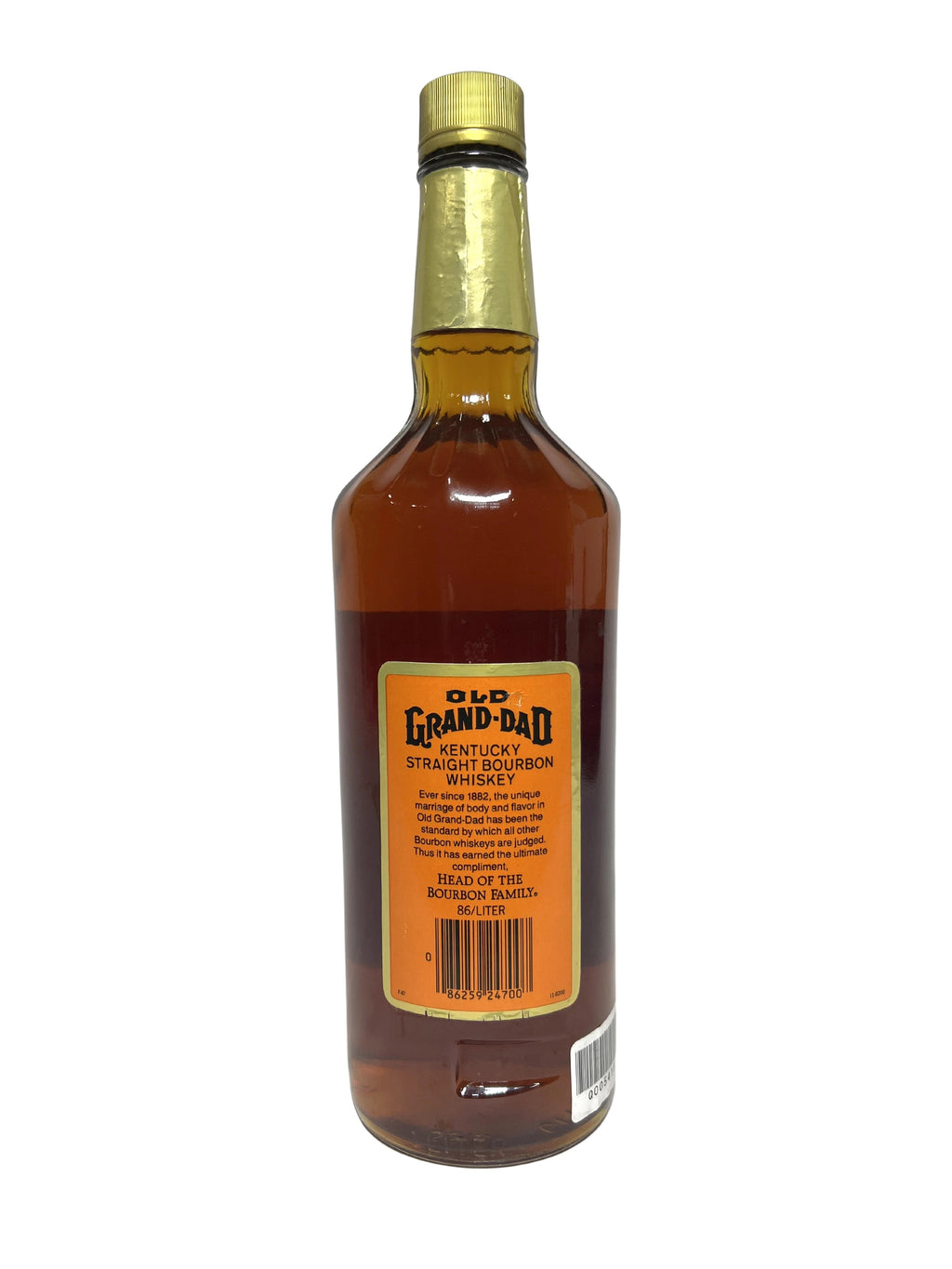 Old Grand-Dad 86pf. National Distillers 1987 Liter -bottle back