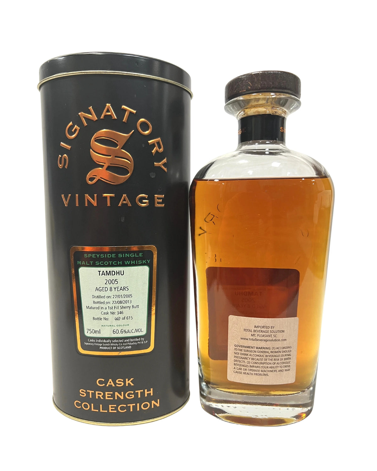 Signatory Cask Strength Collection (Tamdhu)2013 -bottle back