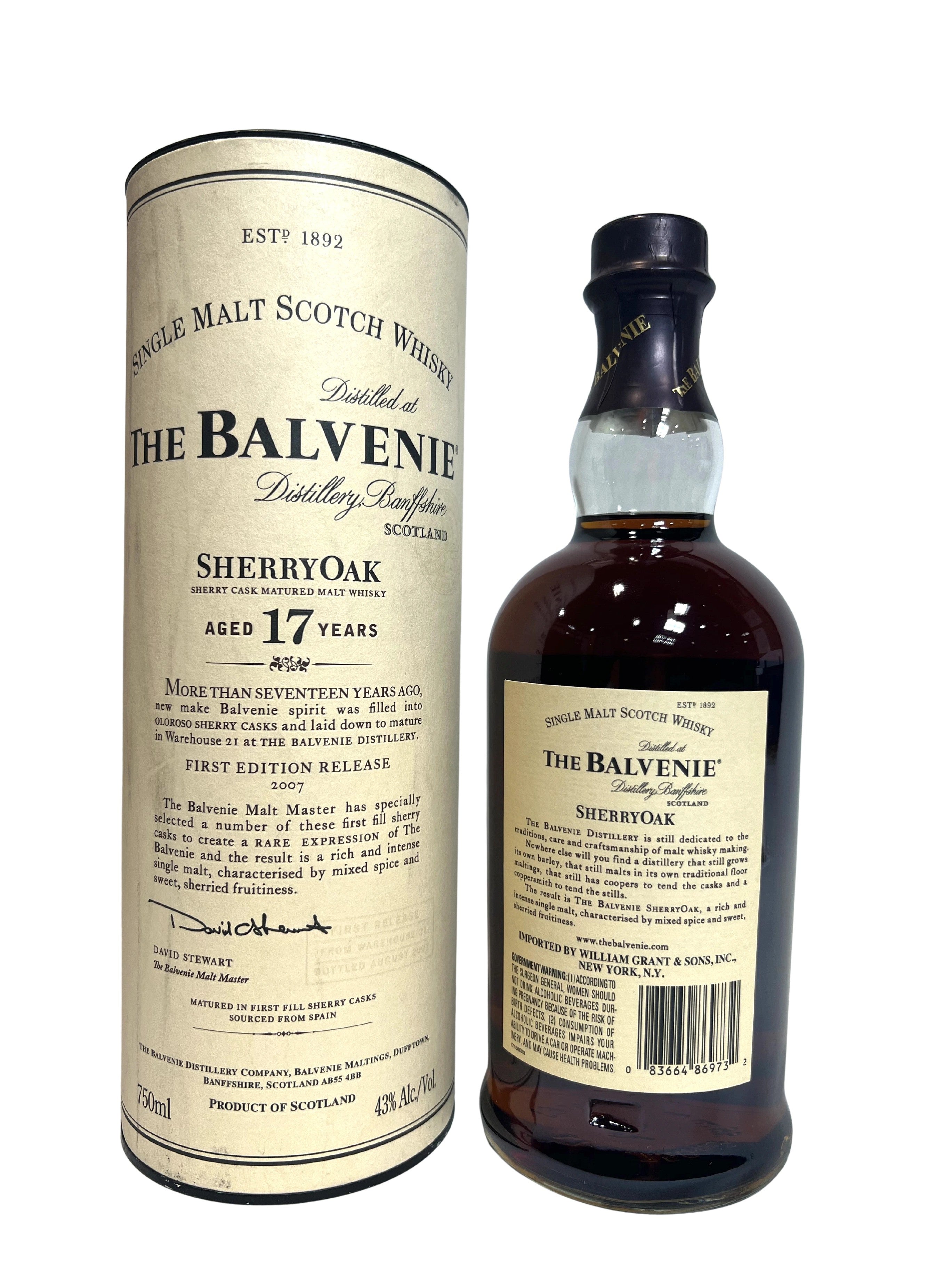 The Balvenie Sherry Oak 17-year -bottle back