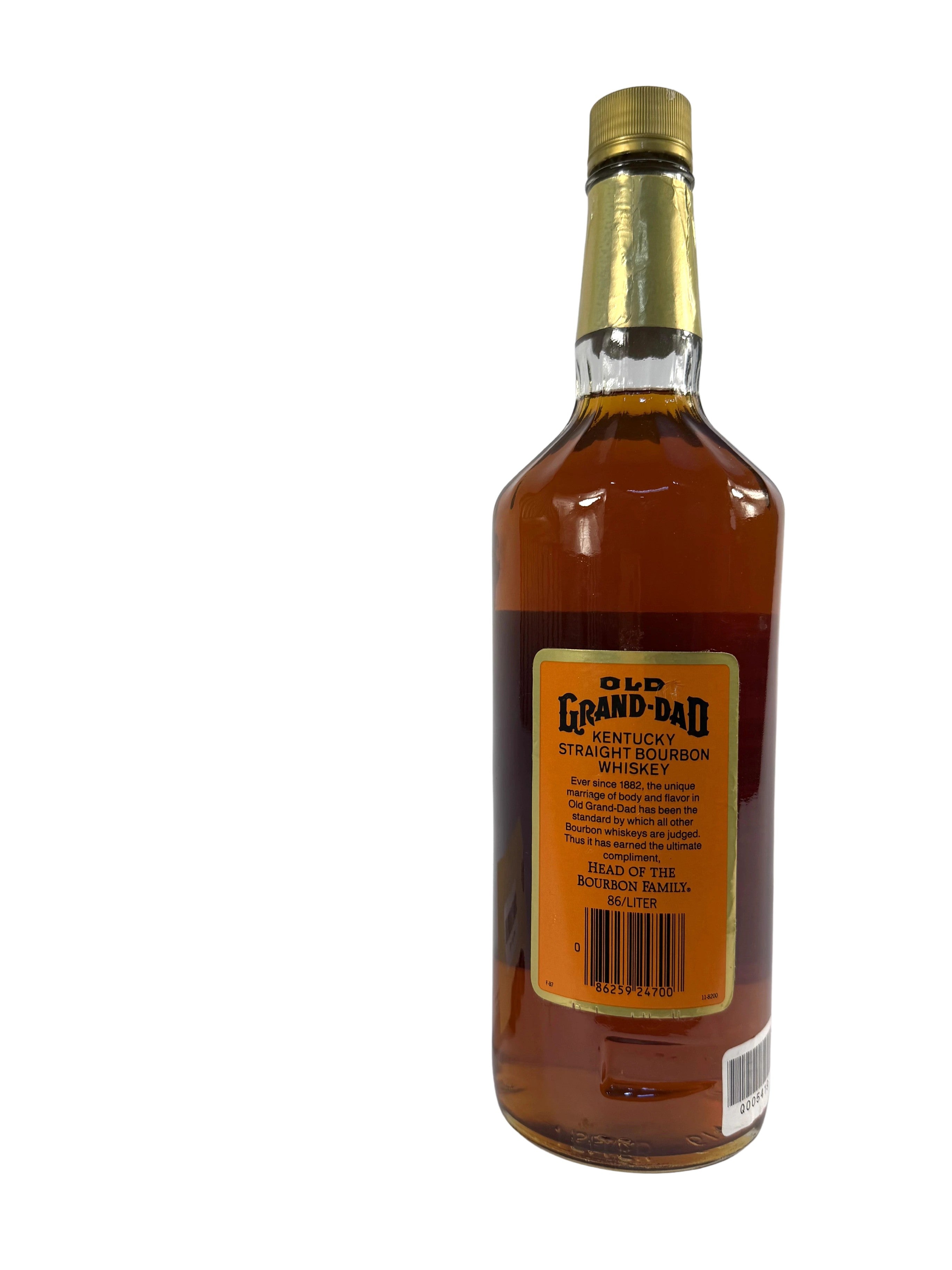 Old Grand-Dad 86pf. National Distillers 1987 Liter -bottle back