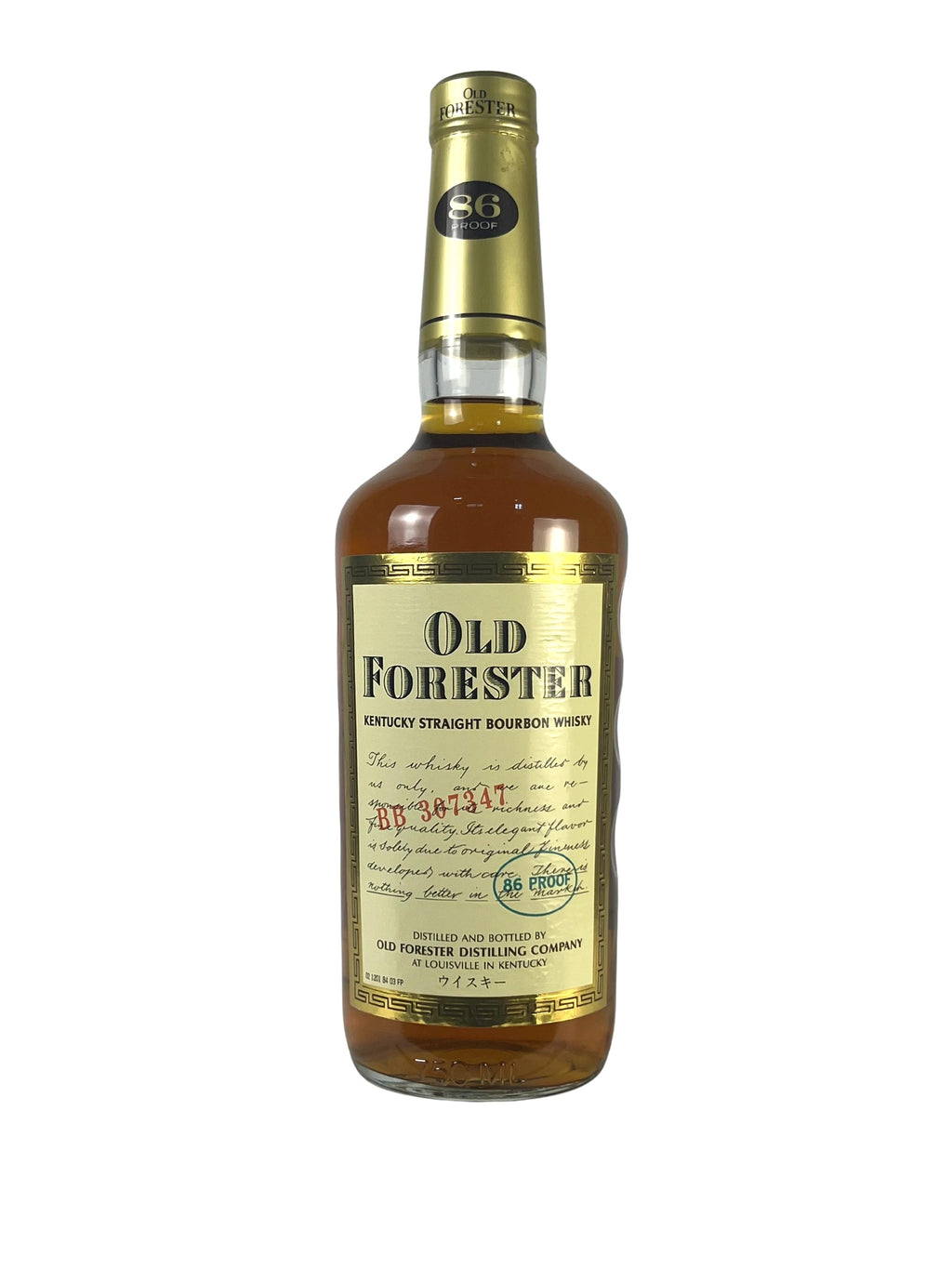 Old Forester 86pf. 1988 -bottle back