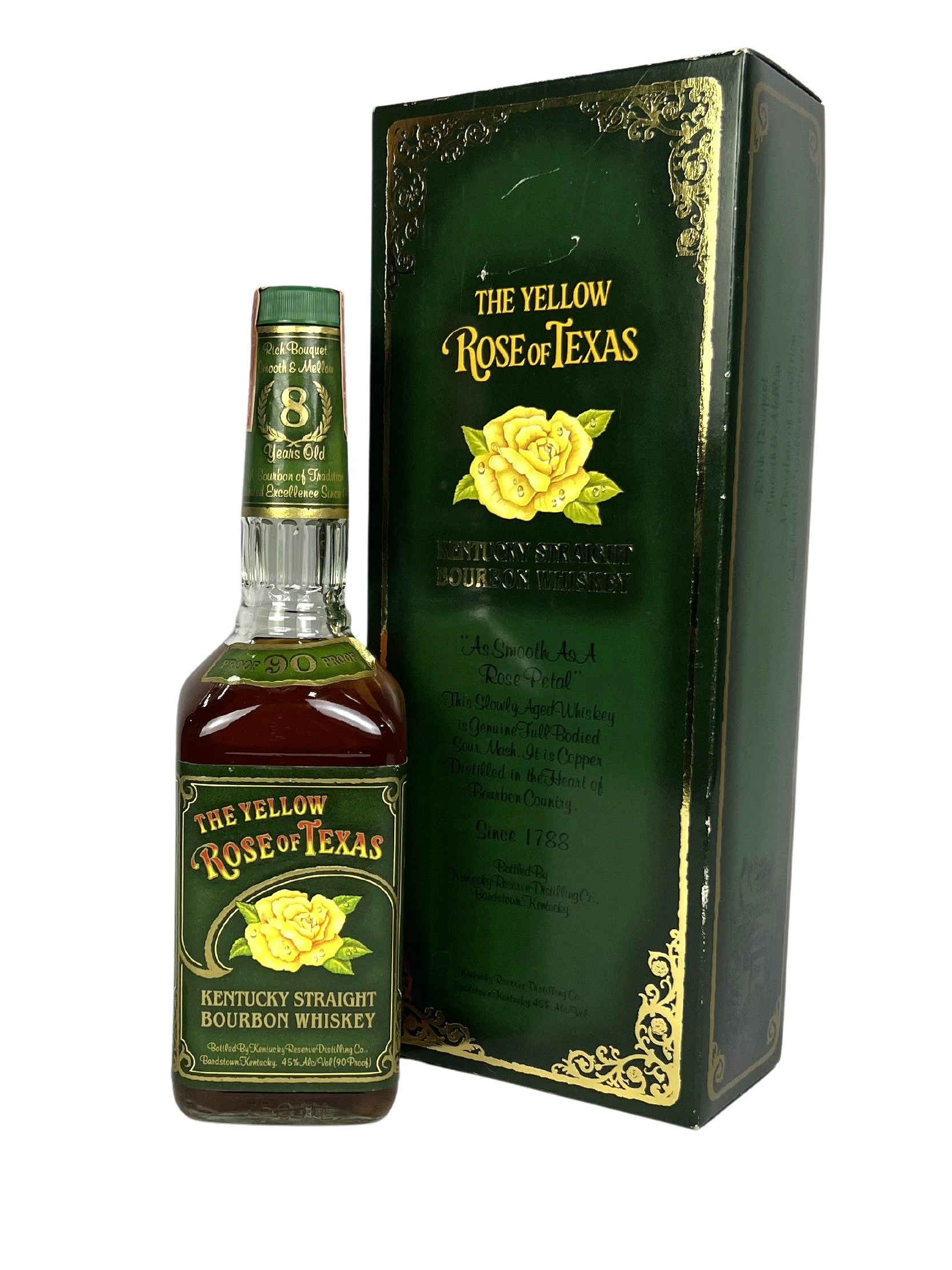 The Yellow Rose of Texas 8-year 1990 (pre-fire) -bottle back