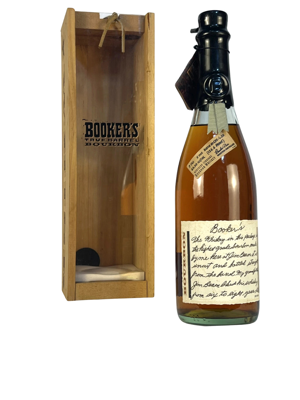 Booker's True Barrel Bourbon 1991 -bottle back