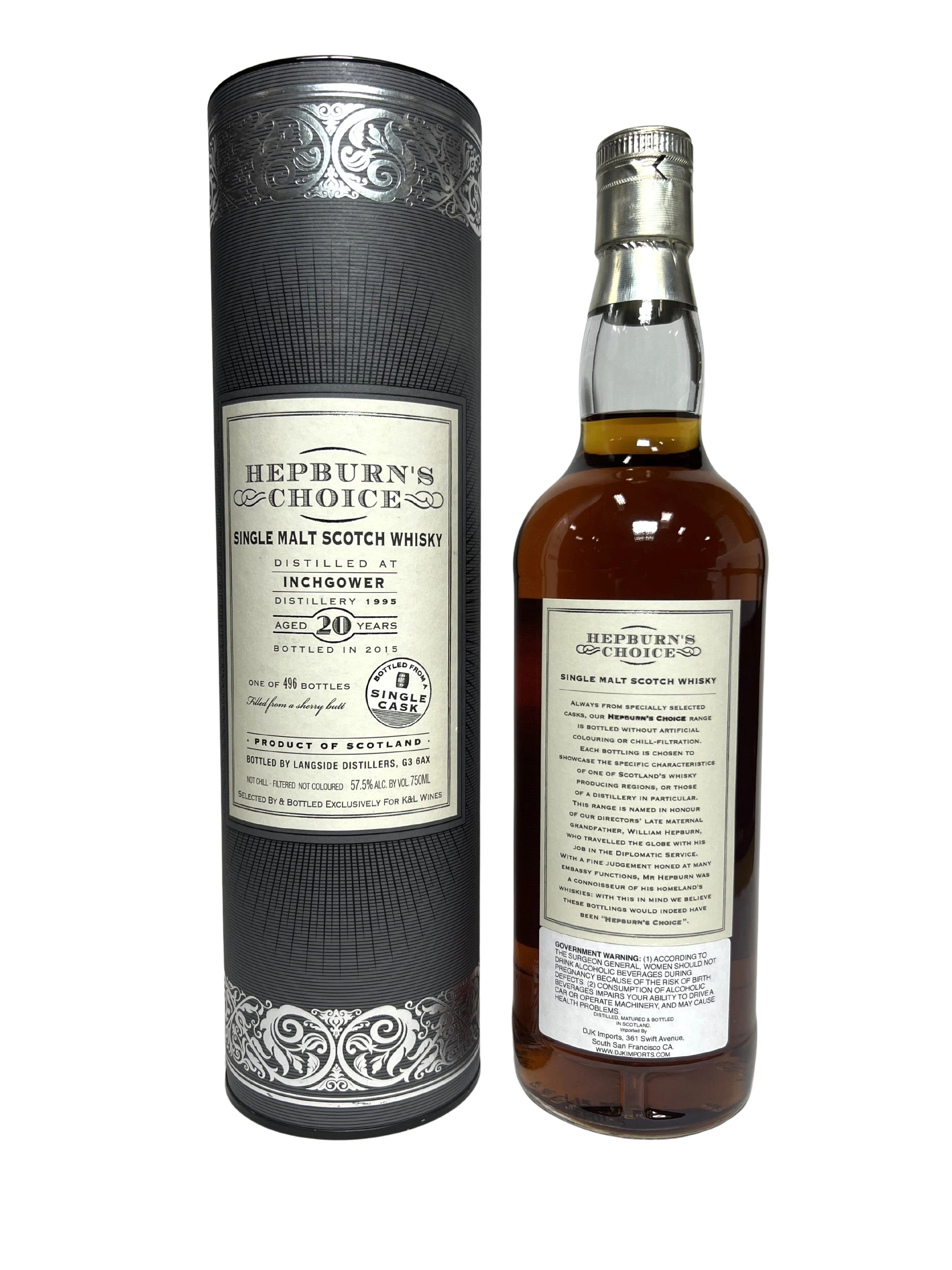Hepburn's Choice Inchgower 20-year 2015 -bottle back