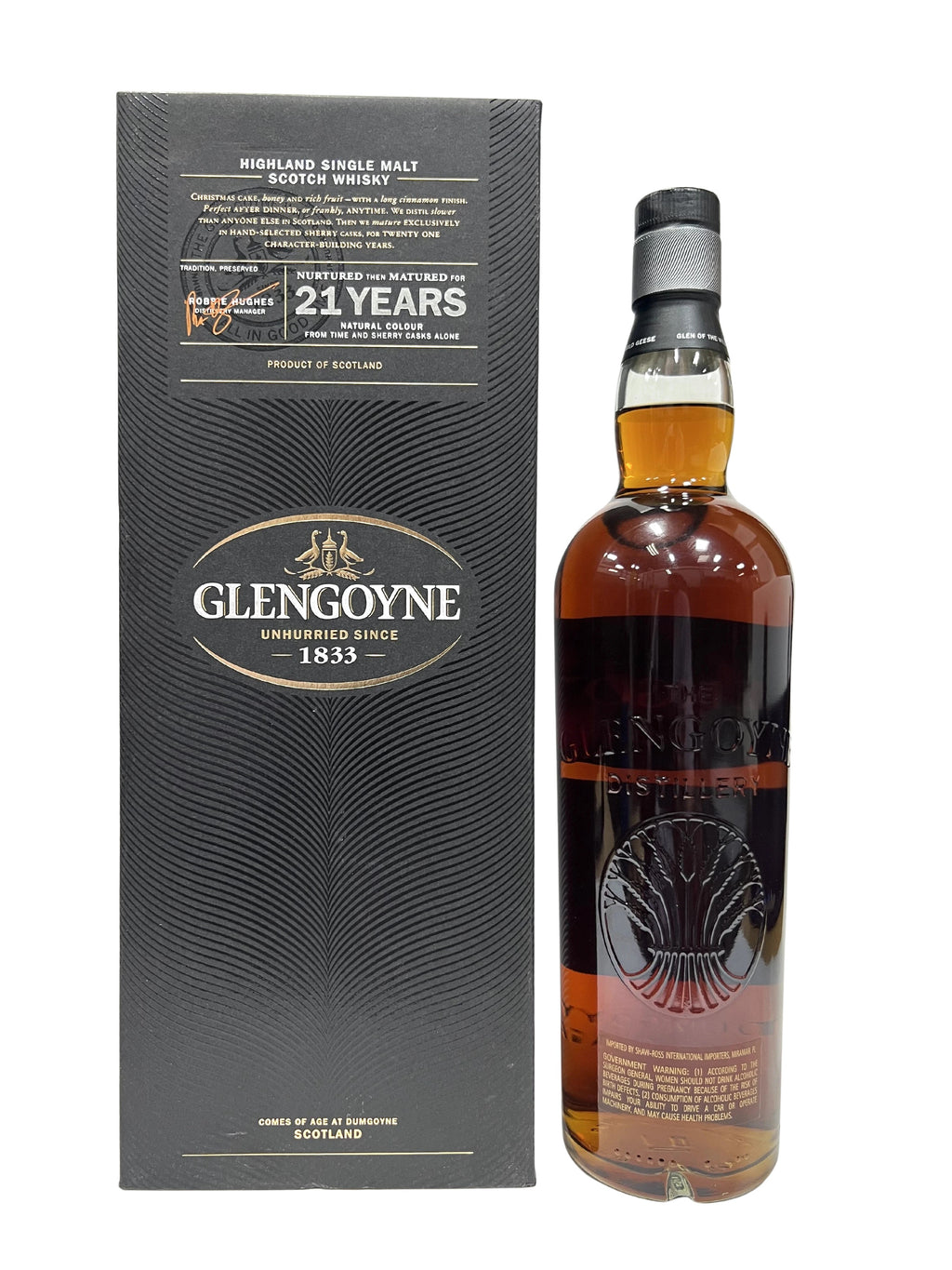 Glengoyne 21 year -bottle back