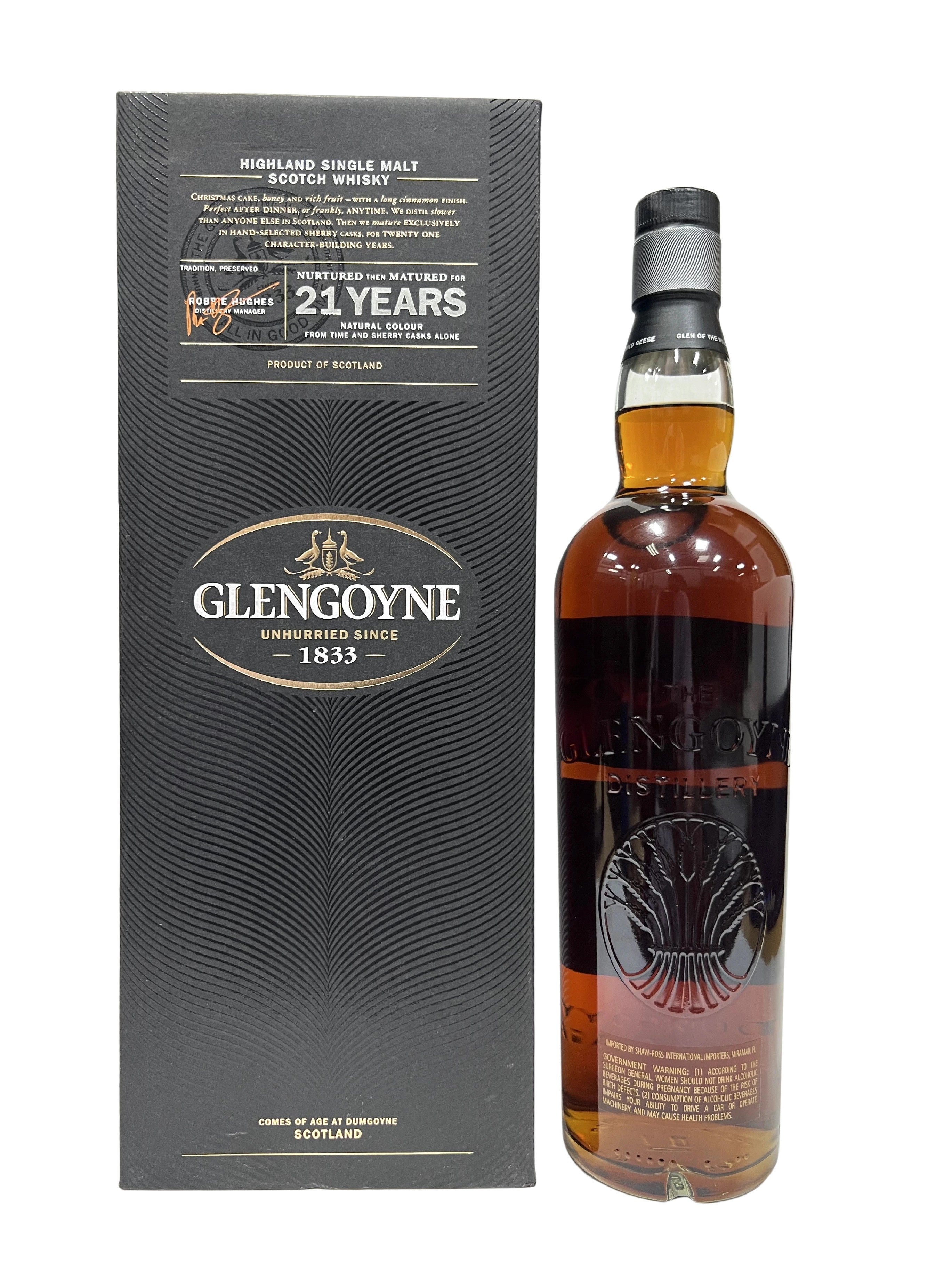 Glengoyne 21 year -bottle back