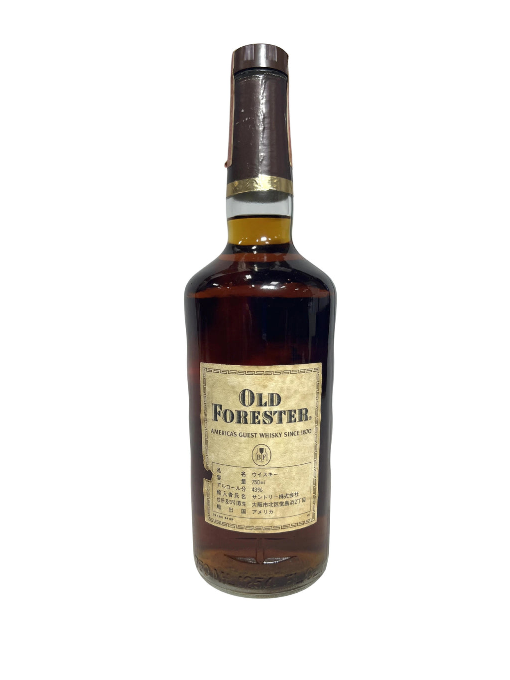 Old Forester 1979 -bottle back