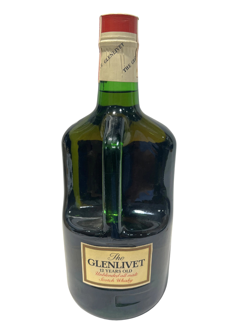 Glenlivet 12 Years Old Unblended All Malt 1970's 1.75 Liter -bottle back