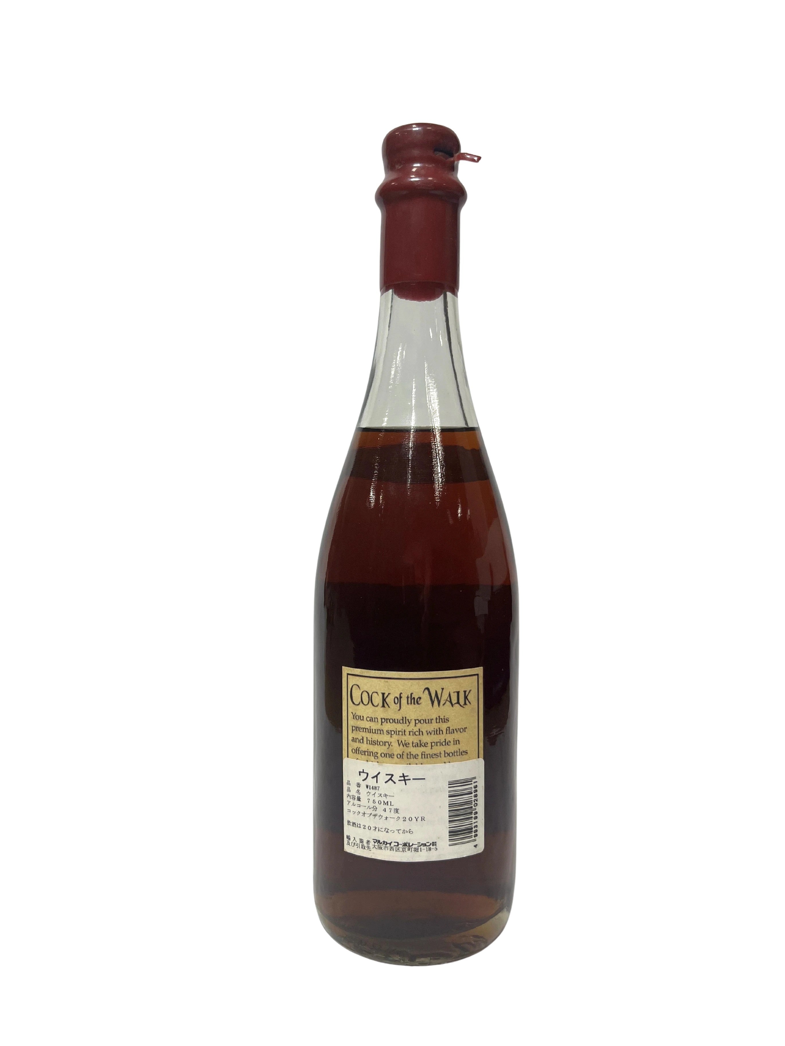 Cock of the Walk 20-year Red Wax -bottle back