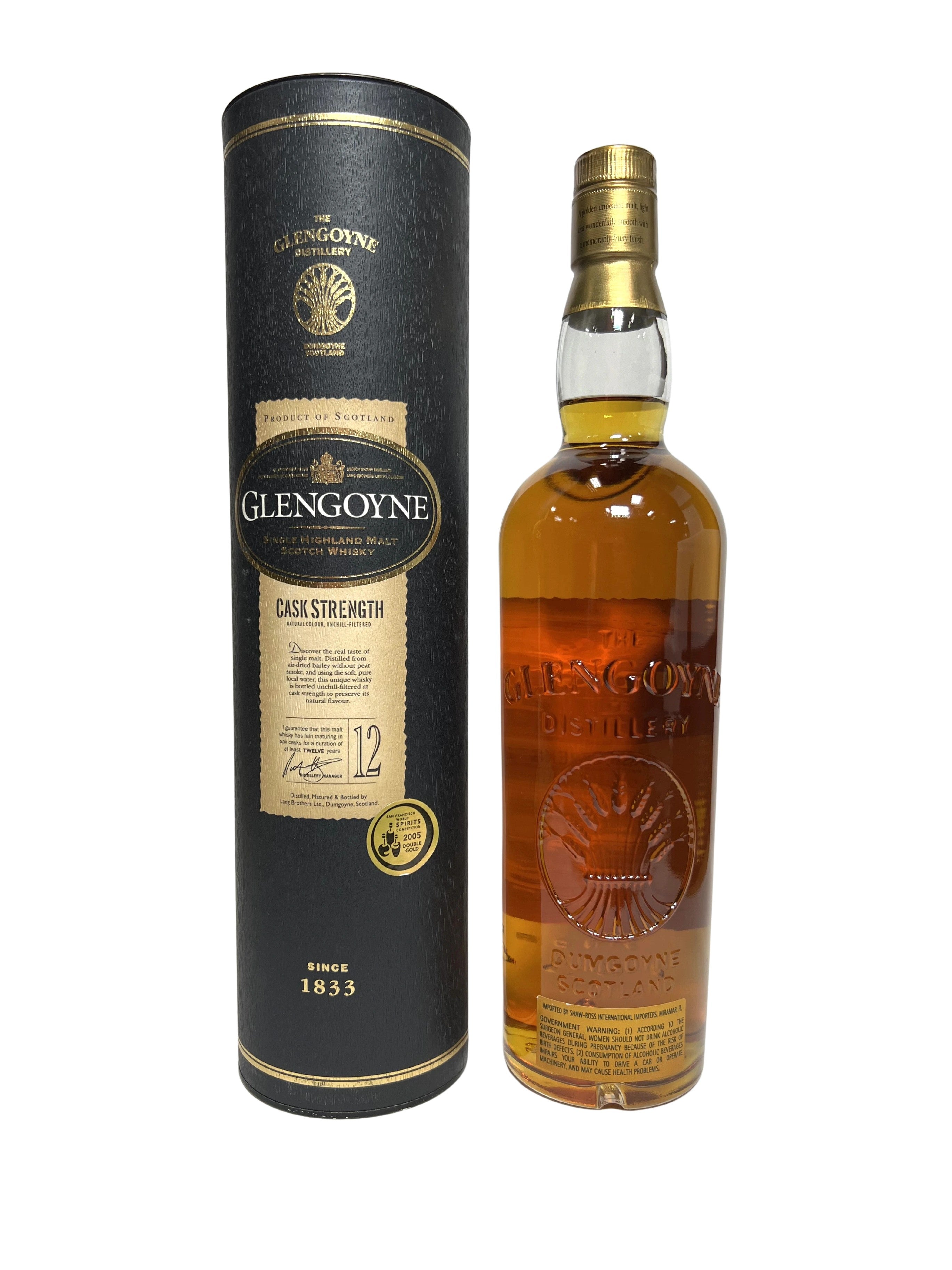 Glengoyne 12-year Cask Strength -bottle back