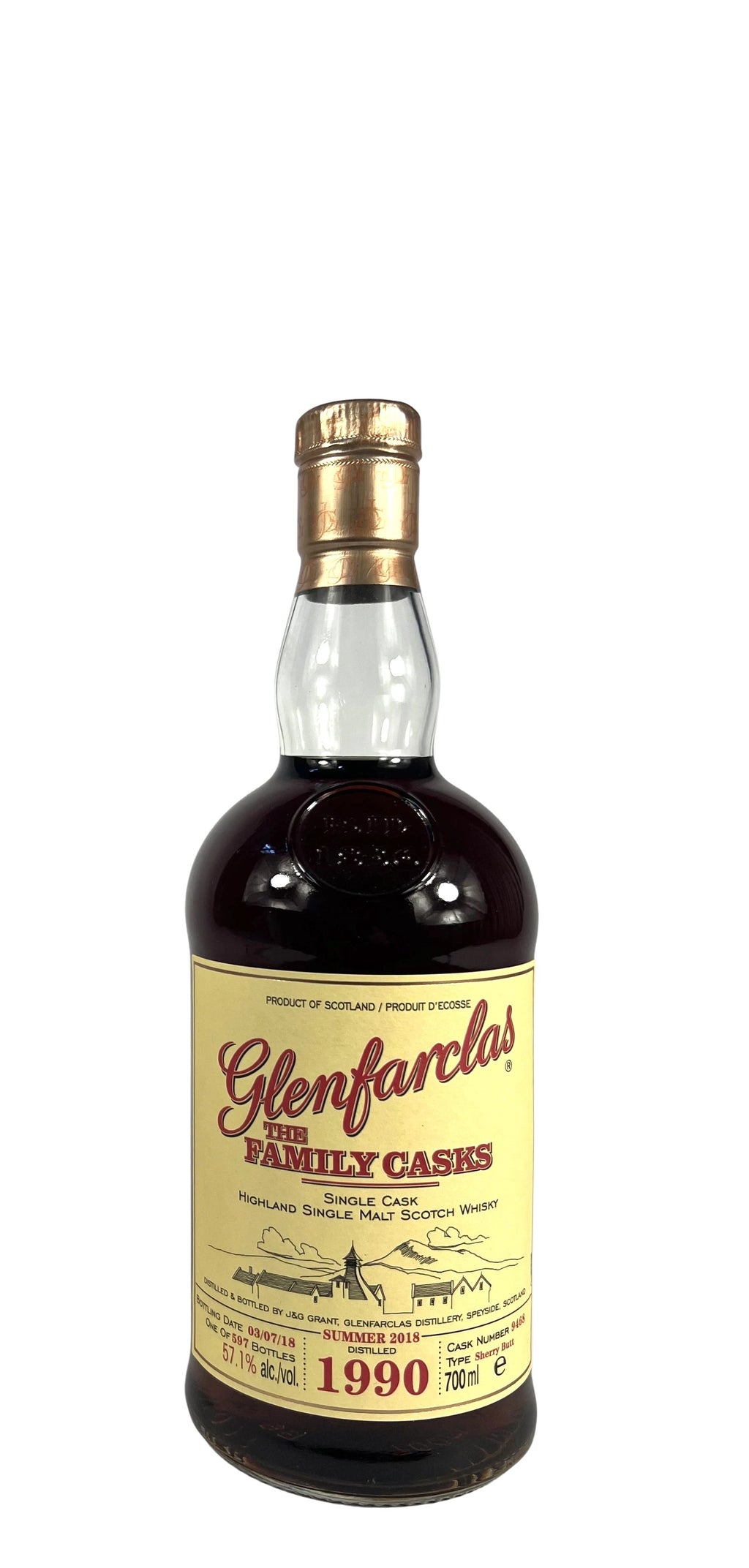 Glenfarclas The Family Casks 1990-2018 -bottle back