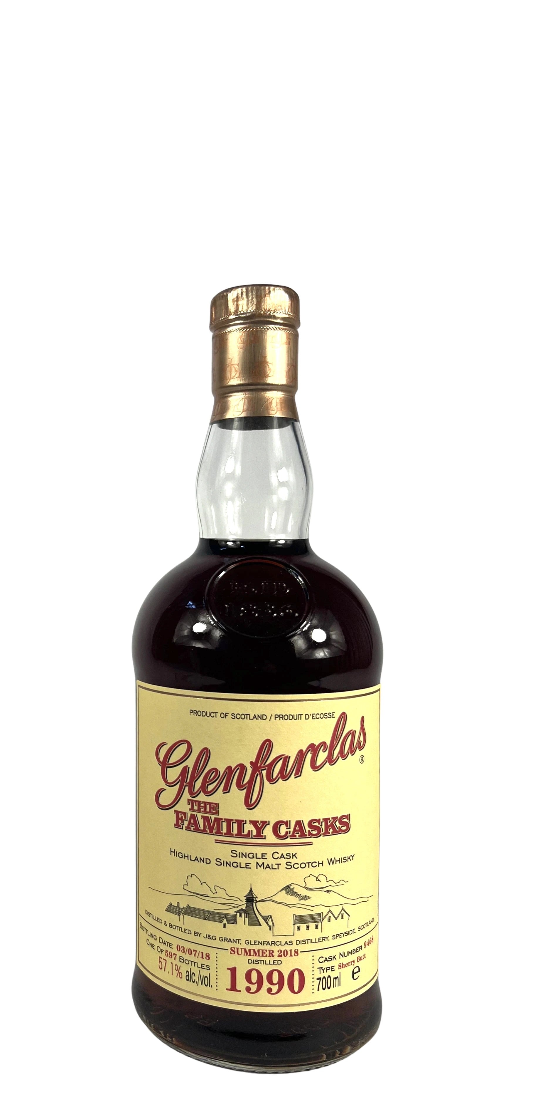 Glenfarclas The Family Casks 1990-2018 -bottle back
