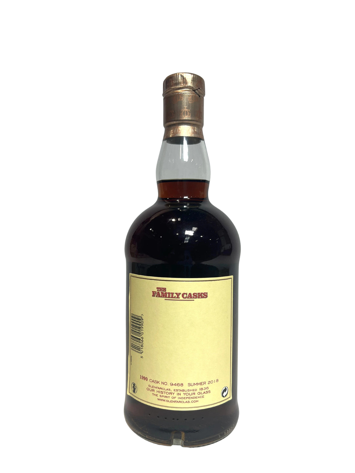 Glenfarclas The Family Casks 1990-2018 -bottle back