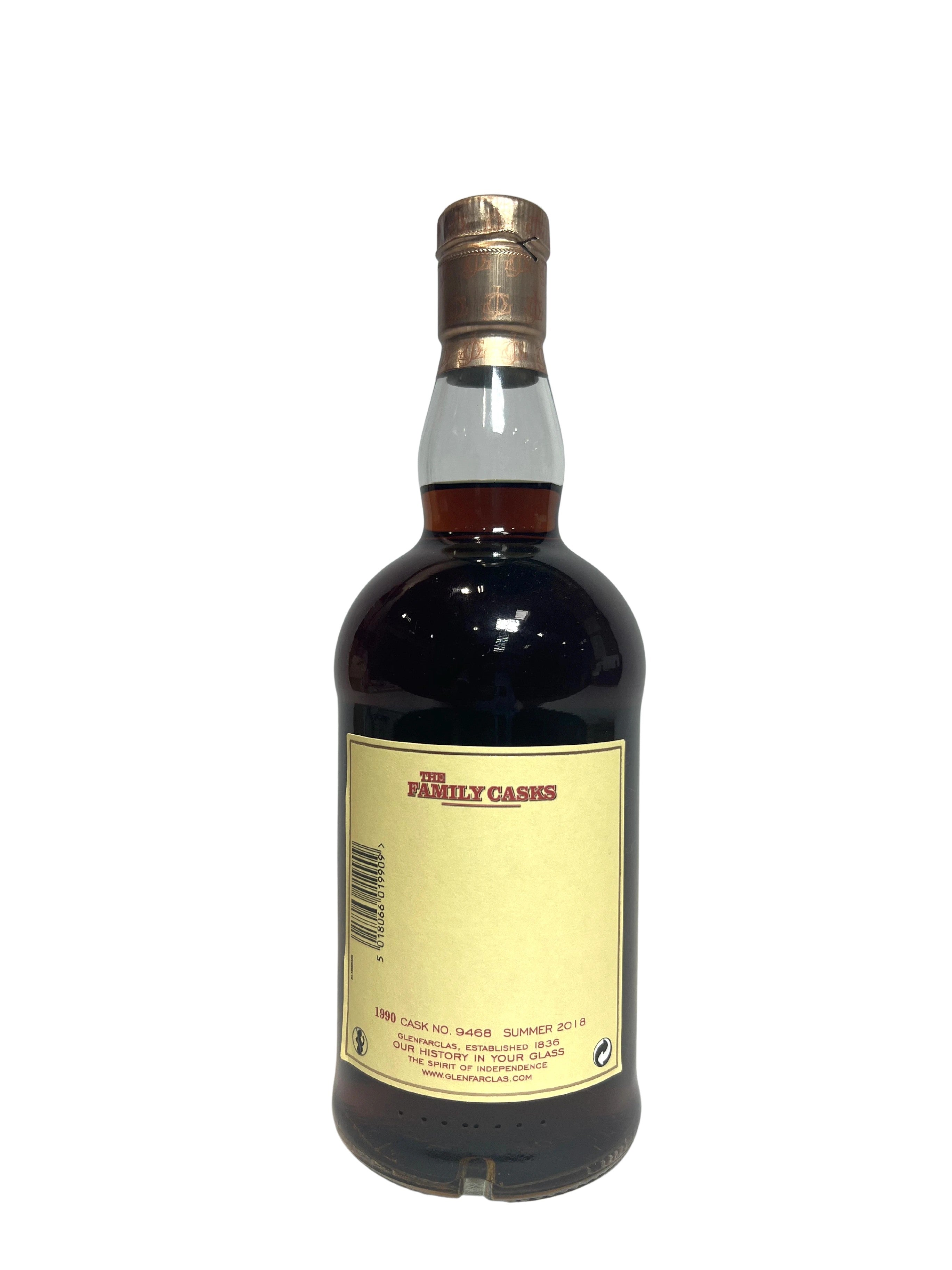 Glenfarclas The Family Casks 1990-2018 -bottle back