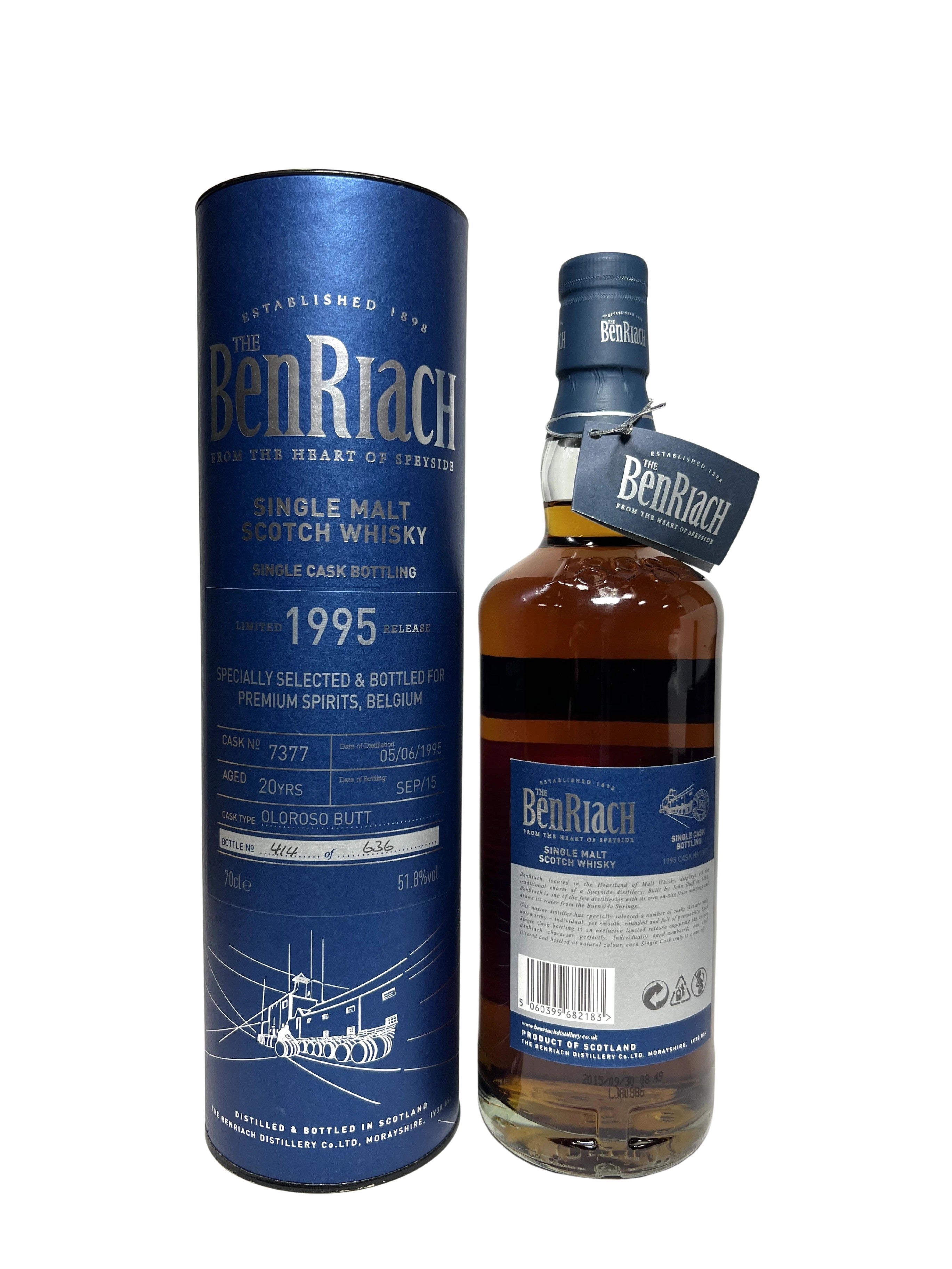 BenRiach 20-year Oloroso 1995 -bottle back