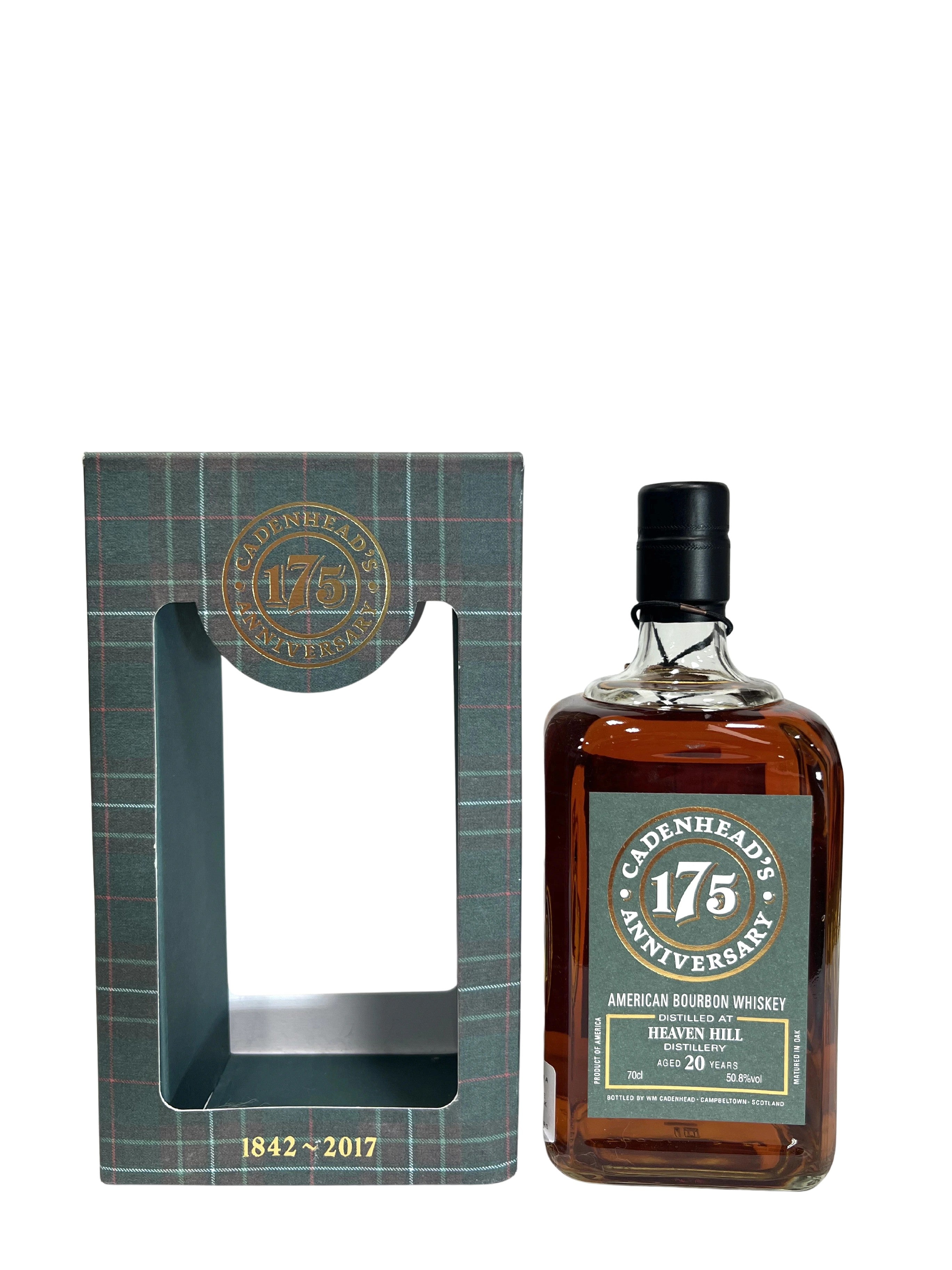 Heaven Hill 20-year Cadenhead's 175th Anniversary 2017 (pre-fire) -bottle back