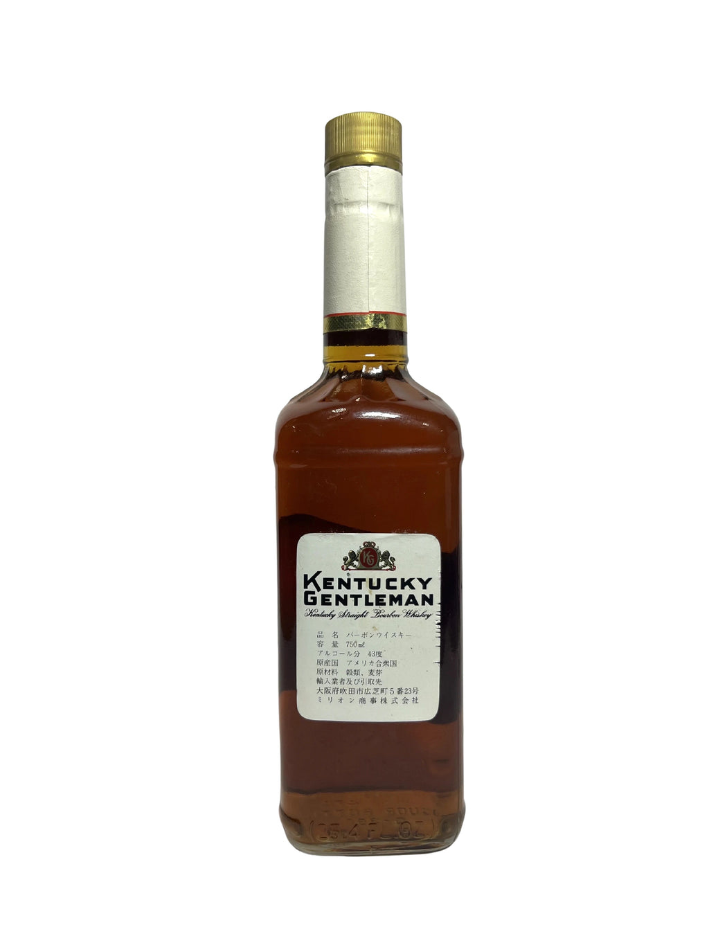 Kentucky Gentleman 1990 -bottle back