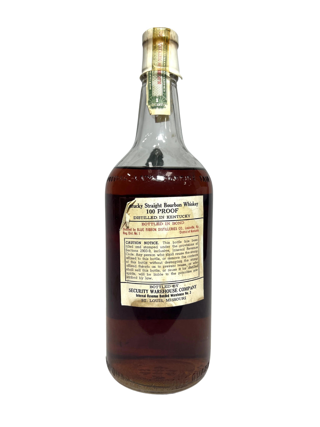 Old Timbrook Special Reserve BIB 1943 Quart -bottle back