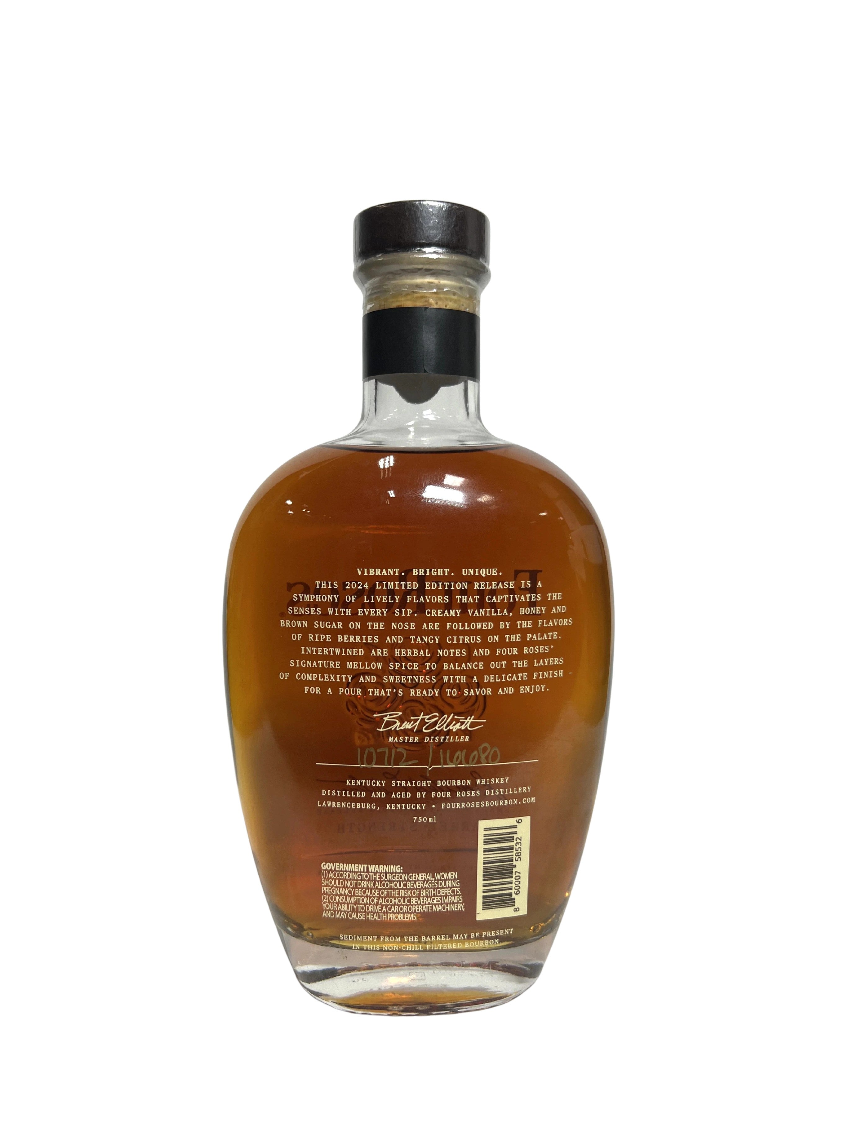 Four Roses Limited Edition Small Batch Barrel Strength 2024 -bottle back