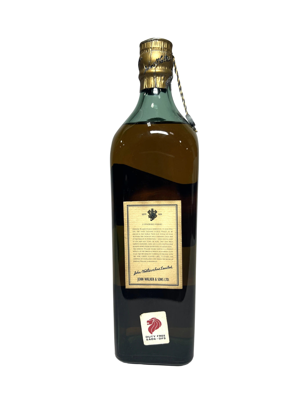 Johnnie Walker Oldest (1990's Predecessor to Blue Label) no box -bottle back