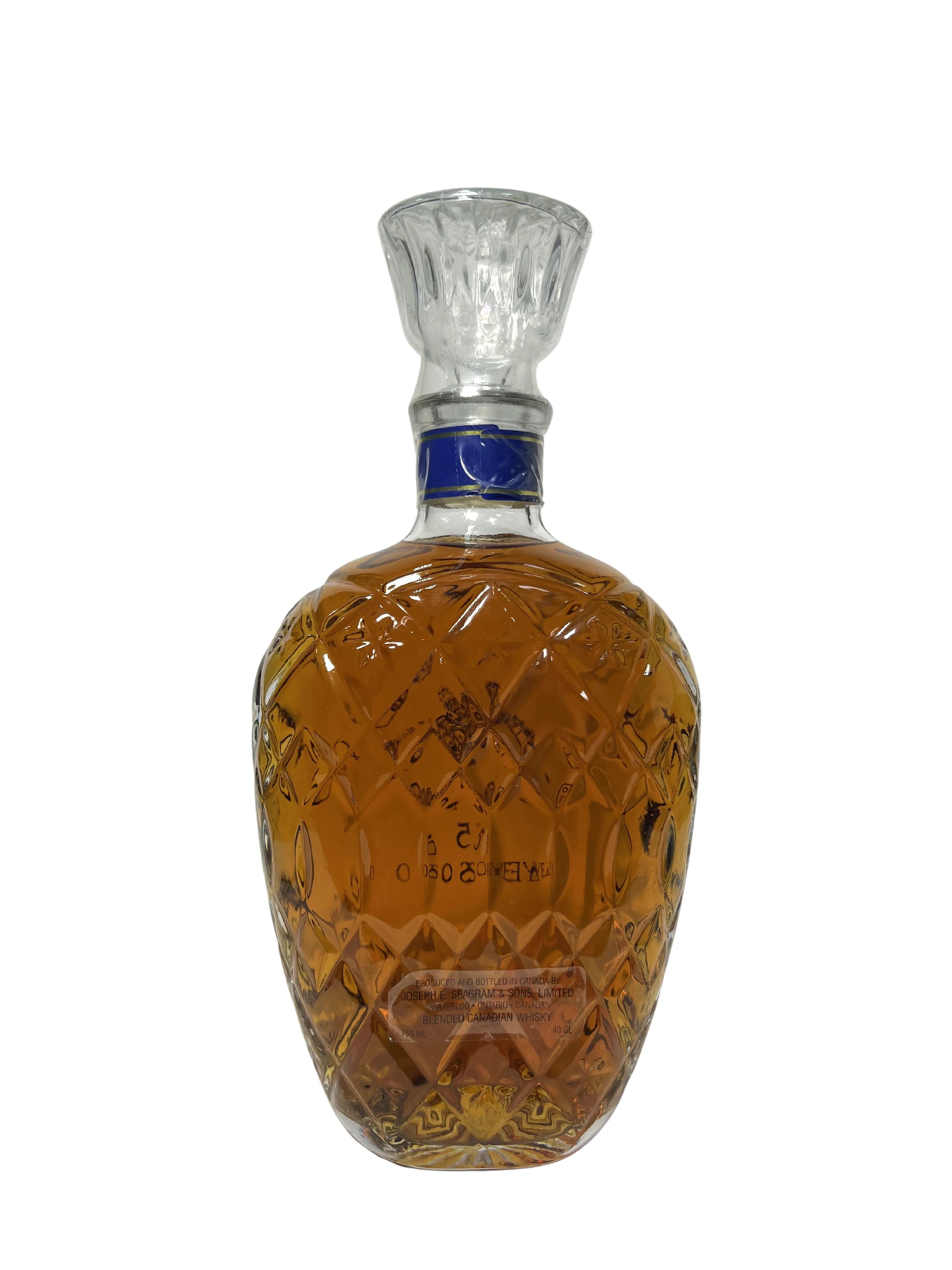 Crown Royal 15-year Vinyl Lablel 1990's -bottle back