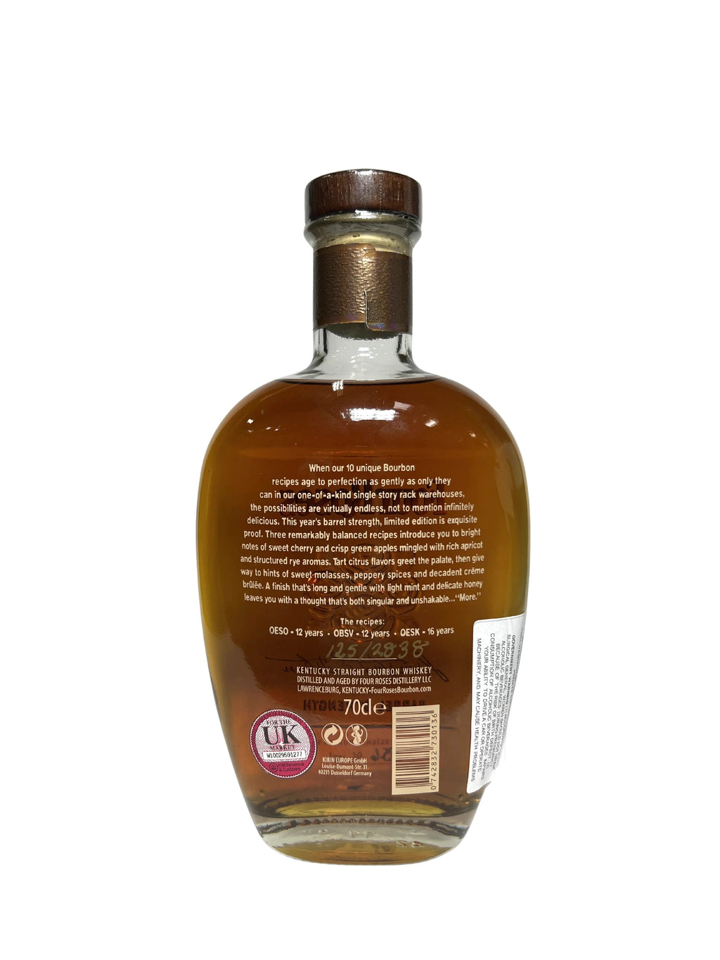 Four Roses Small Batch Barrel Strength 2016 -bottle back