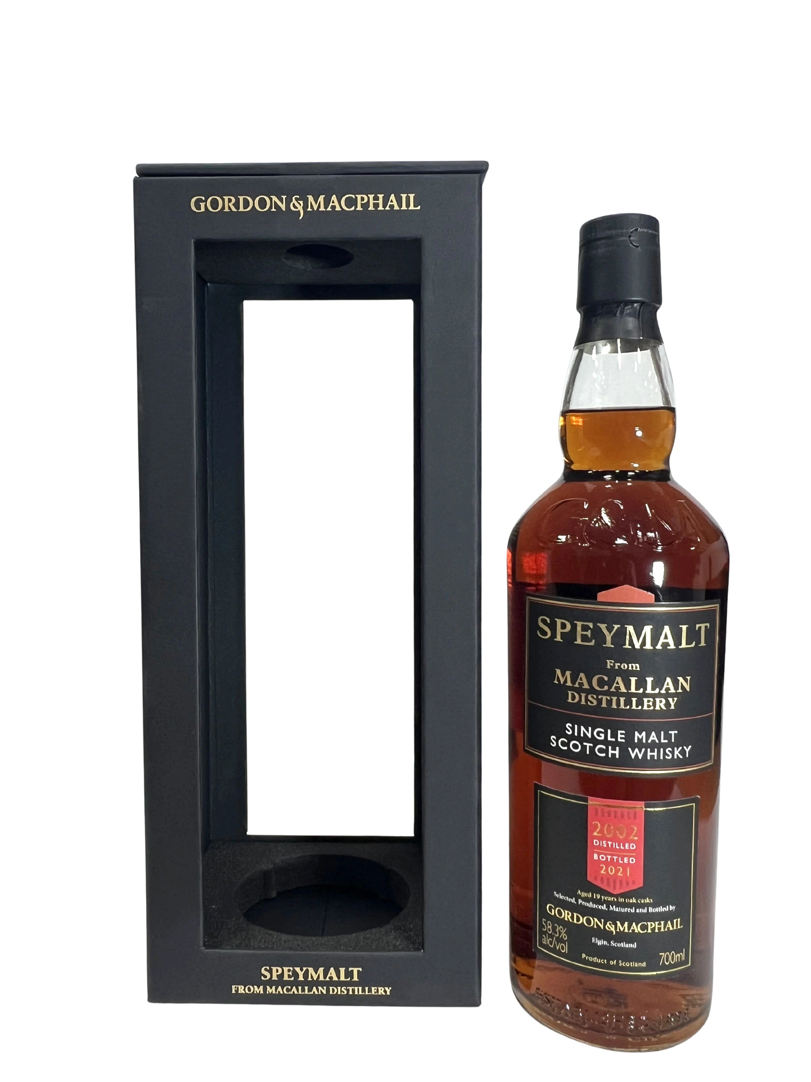 Speymalt Macallan Cask Strength 19-year 2021 -bottle back