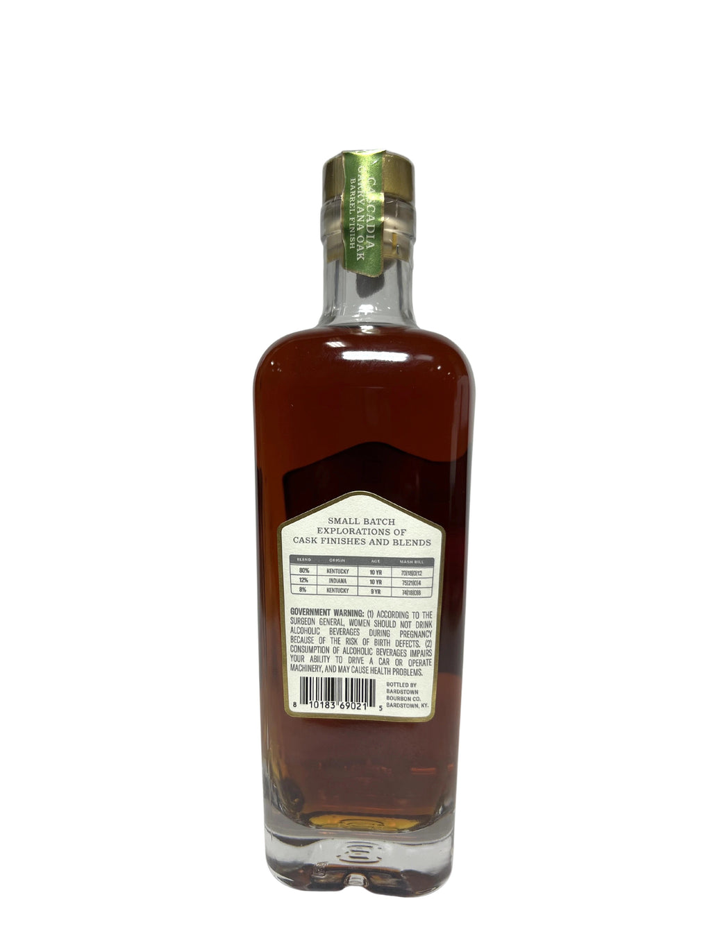 Bardstown Bourbon Company Cascadia Garryana Oak Barrel Finish -bottle back