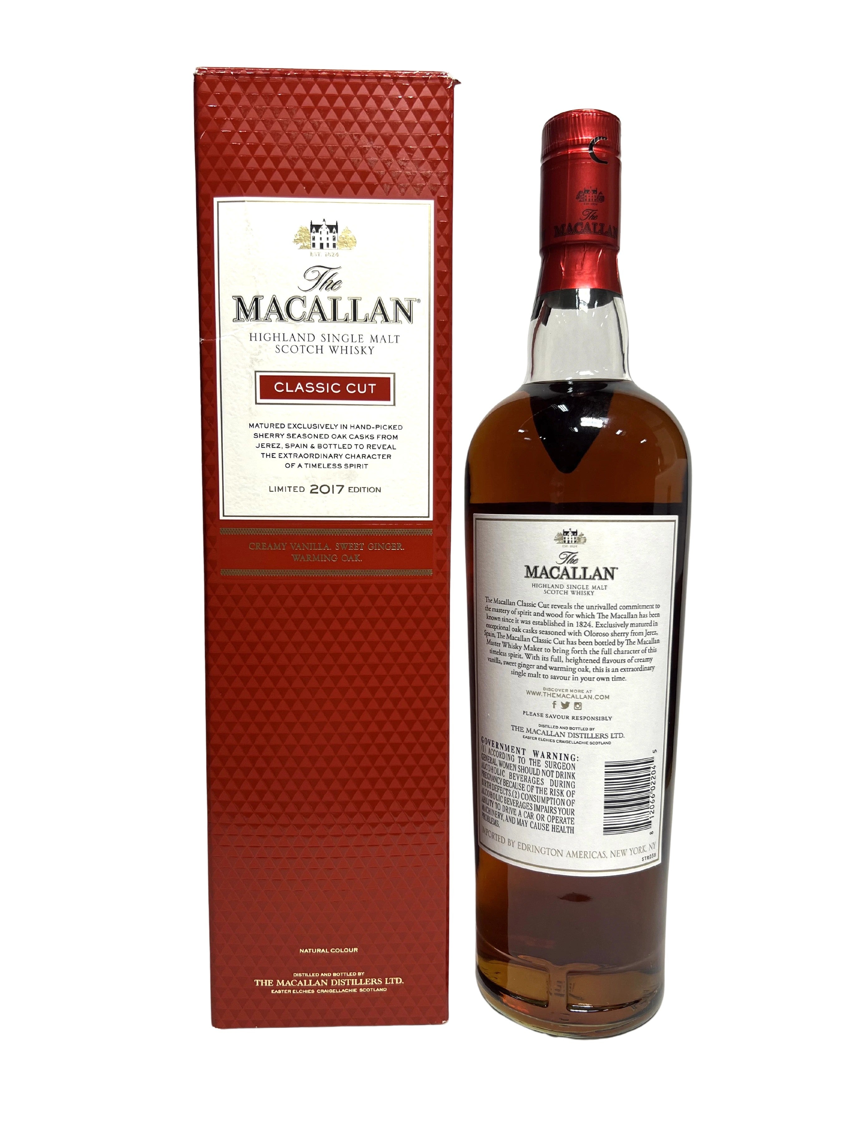 Macallan Classic Cut 2017 -bottle back