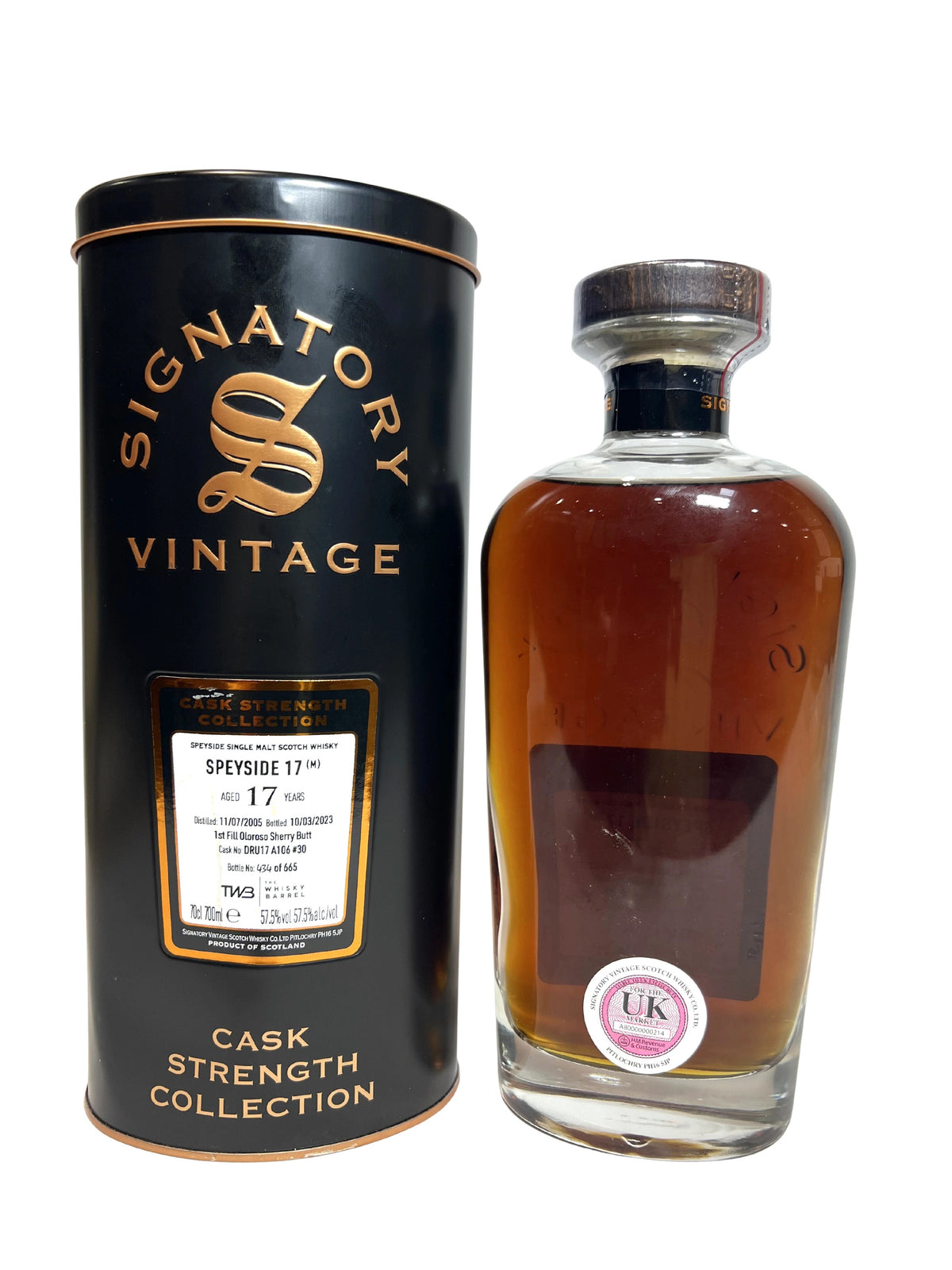 Signatory Cask Strength Collection Speyside 17-year (Macallan) 700ml -bottle back