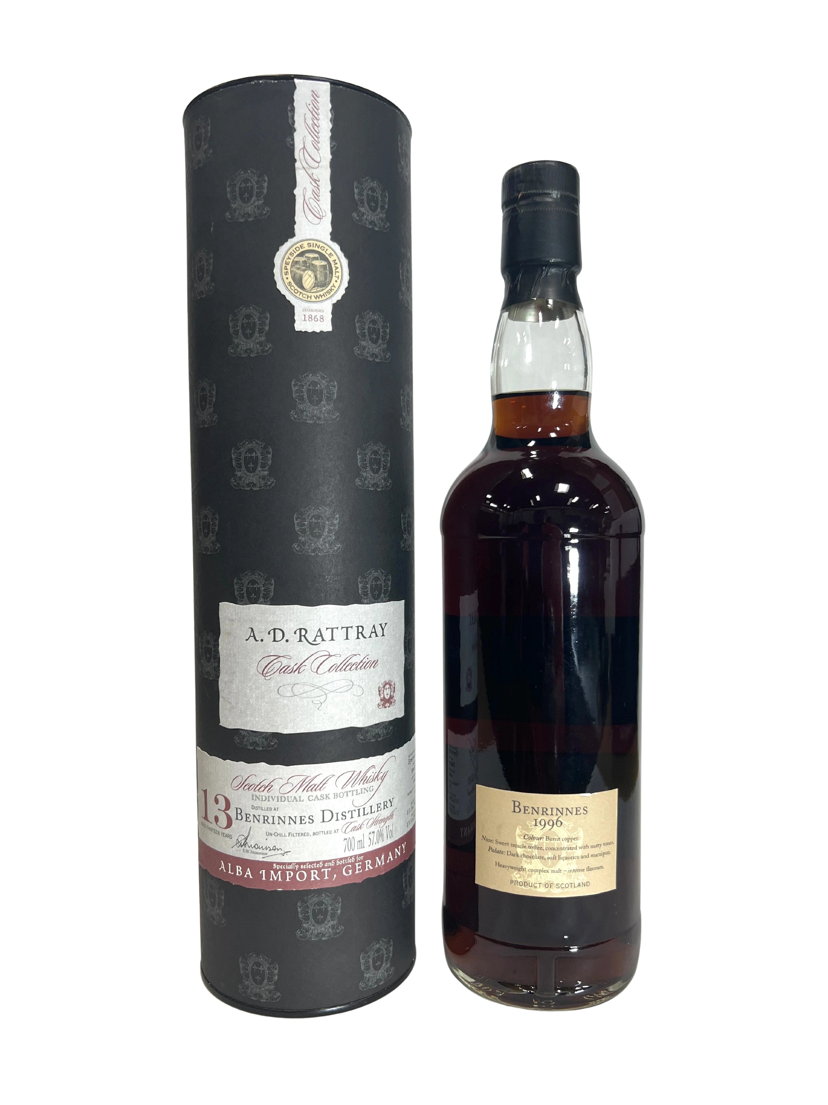 AD Ratray Benrinnes 13-year 2010 -bottle back