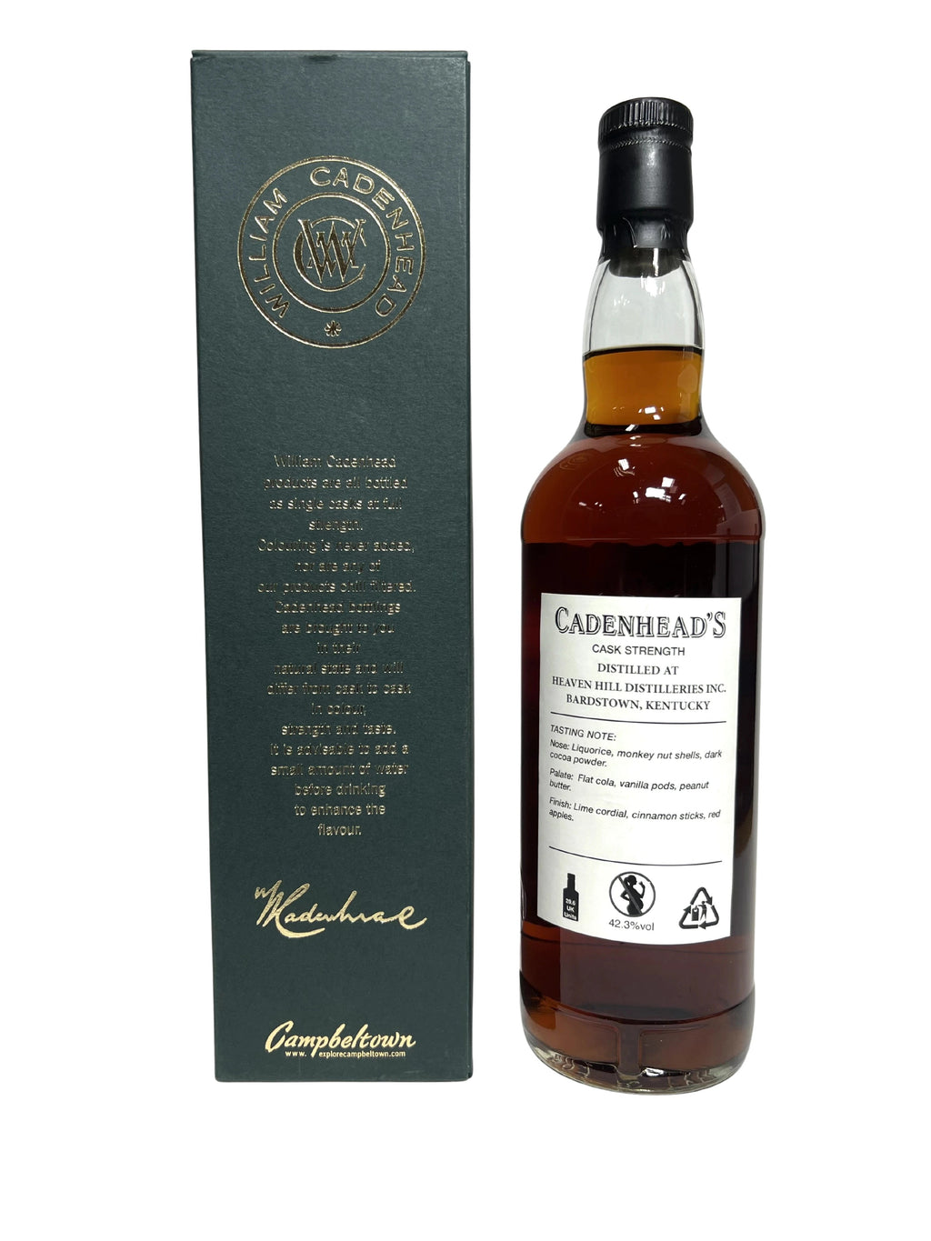 Heaven Hill 28-year Cadenhead's 2020 (pre-fire) -bottle back