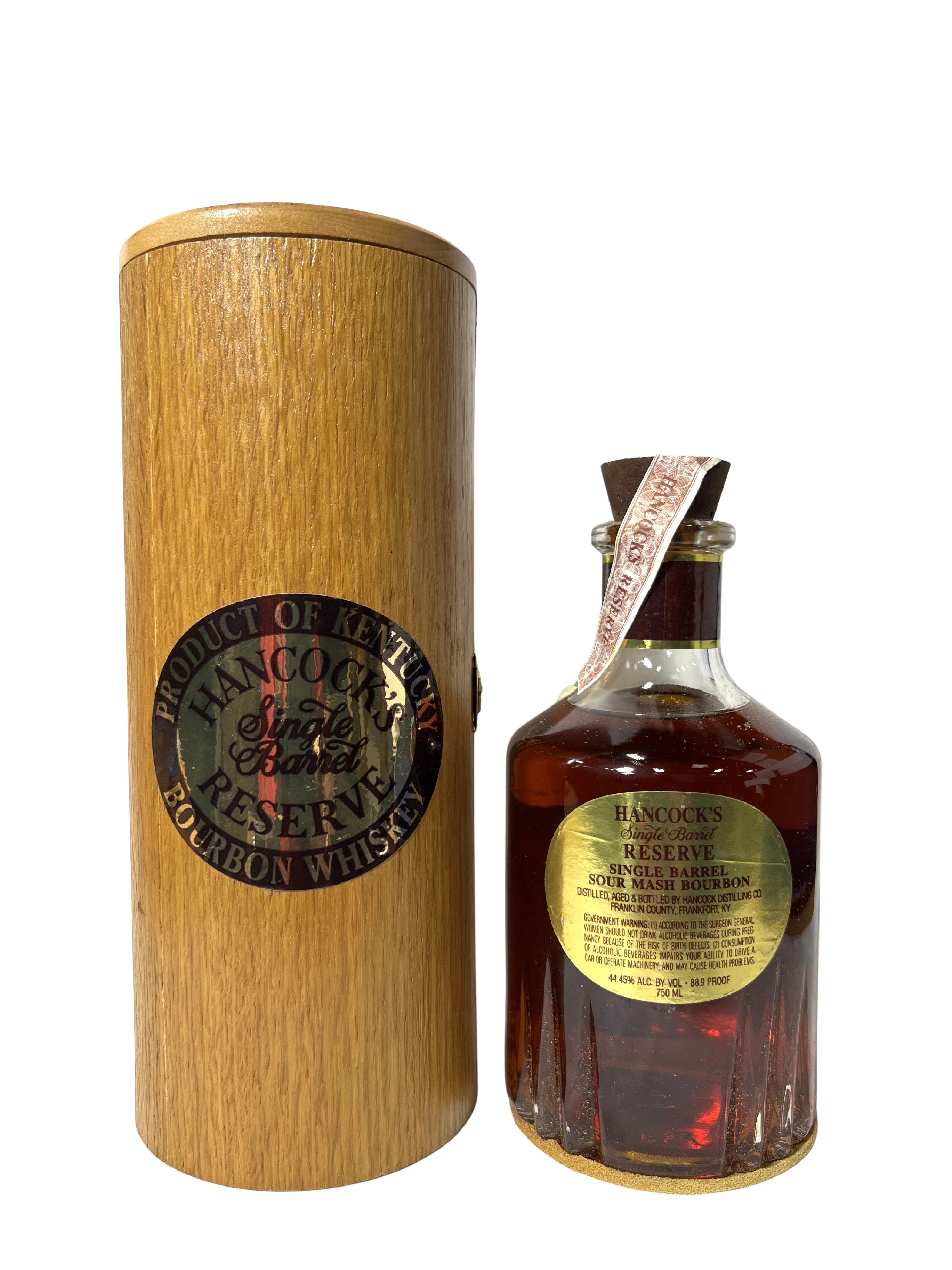 Hancock's Single Barrel Reserve 1990's -bottle back