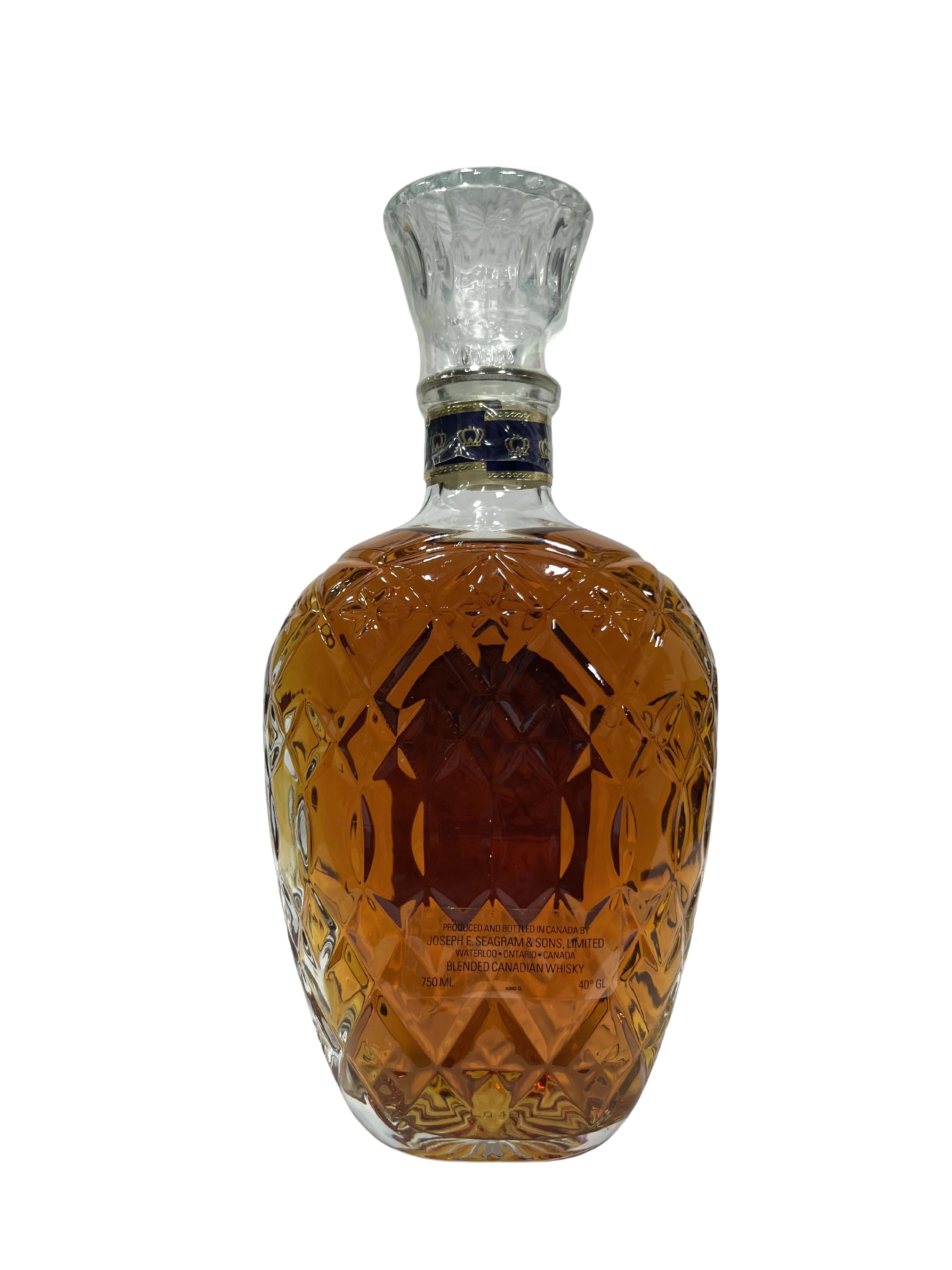 Crown Royal 15-year Paper Label 1990's -bottle back